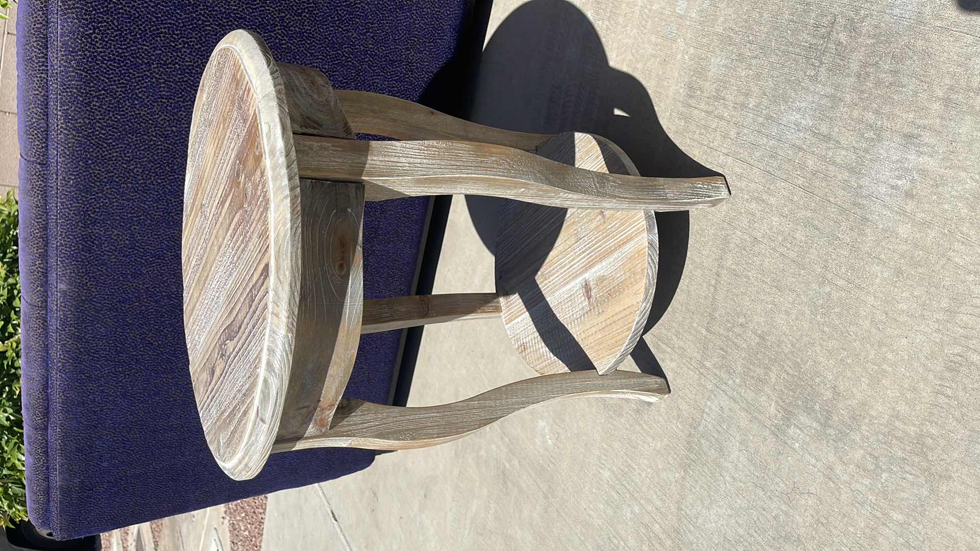 Photo 3 of RUSTIC WOOD BASE SIDE TABLE 20” X 20” H24”