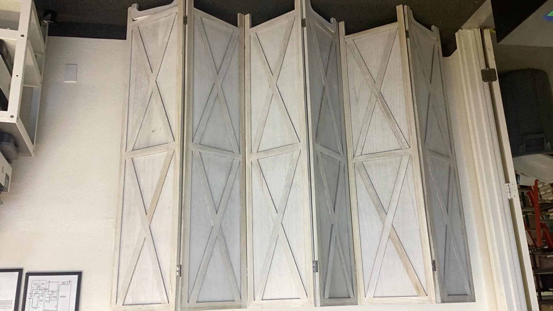 Photo 1 of WOODEN SIX PANEL ROOM DIVIDER 90” H 67”