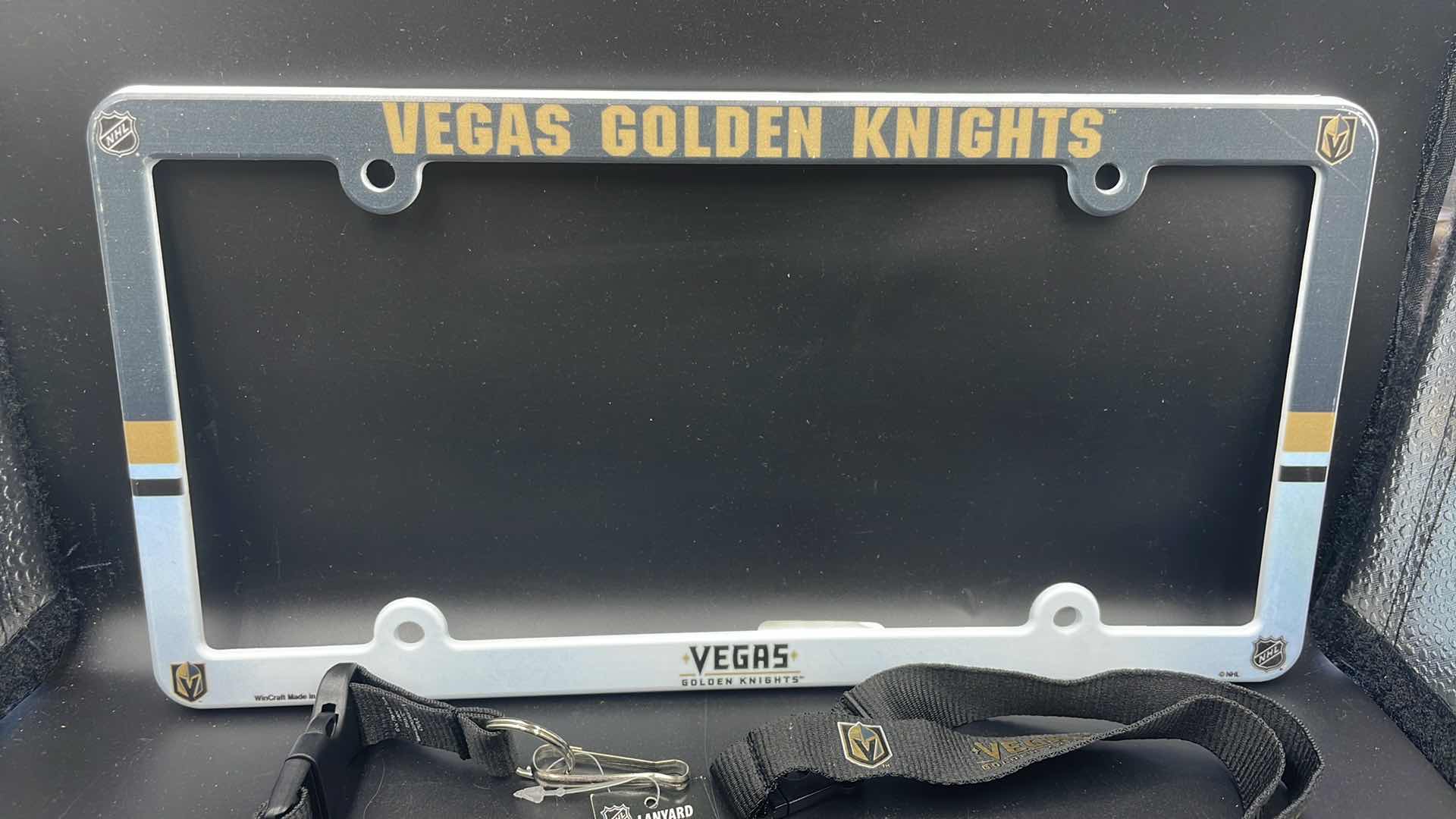 Photo 2 of 3 PC VEGAS GOLDEN KNIGHTS LICENSE PLATE COVER AND LANYARD