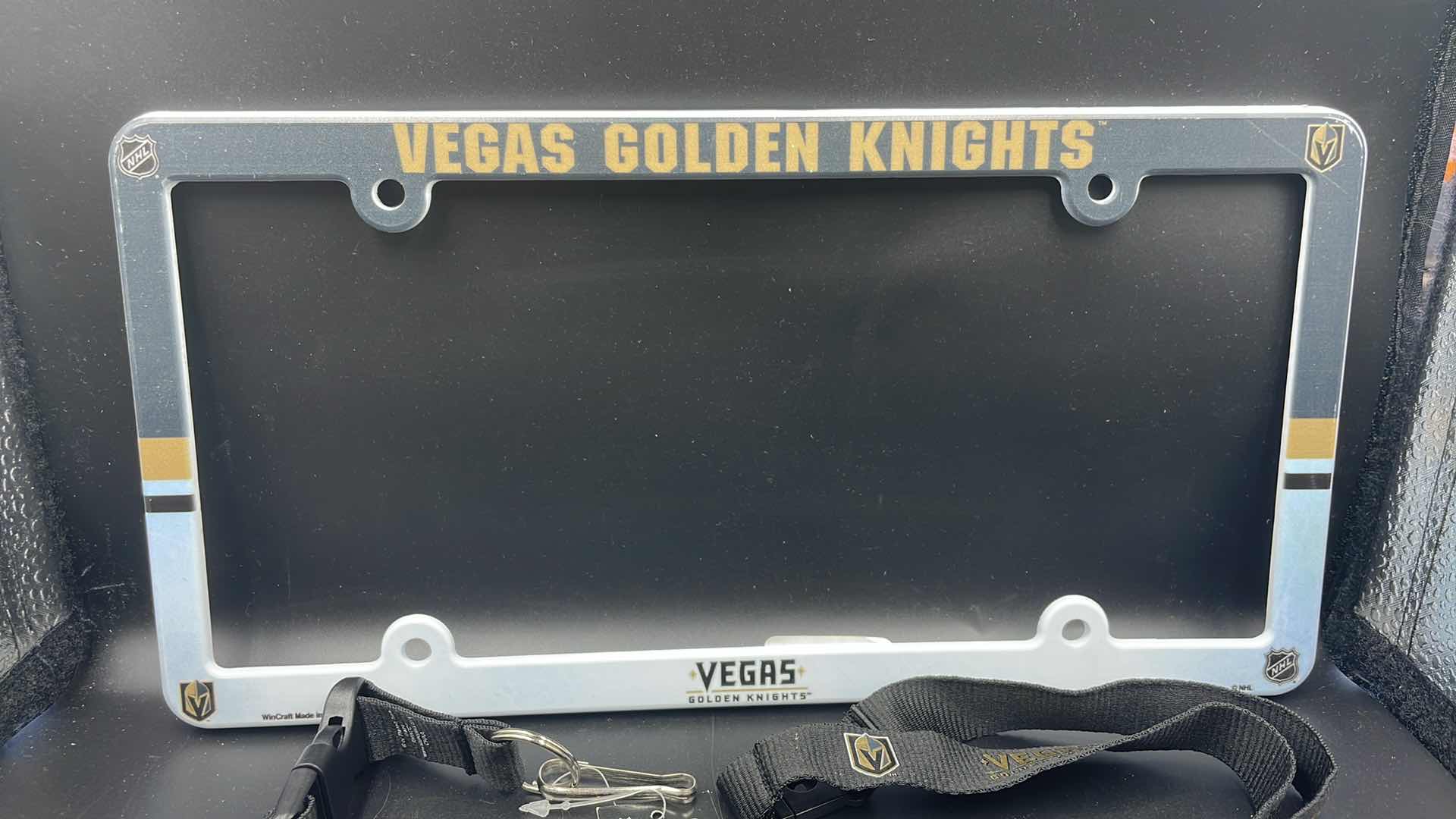 Photo 2 of 3 PC VEGAS GOLDEN KNIGHTS LICENSE PLATE COVER AND LANYARD