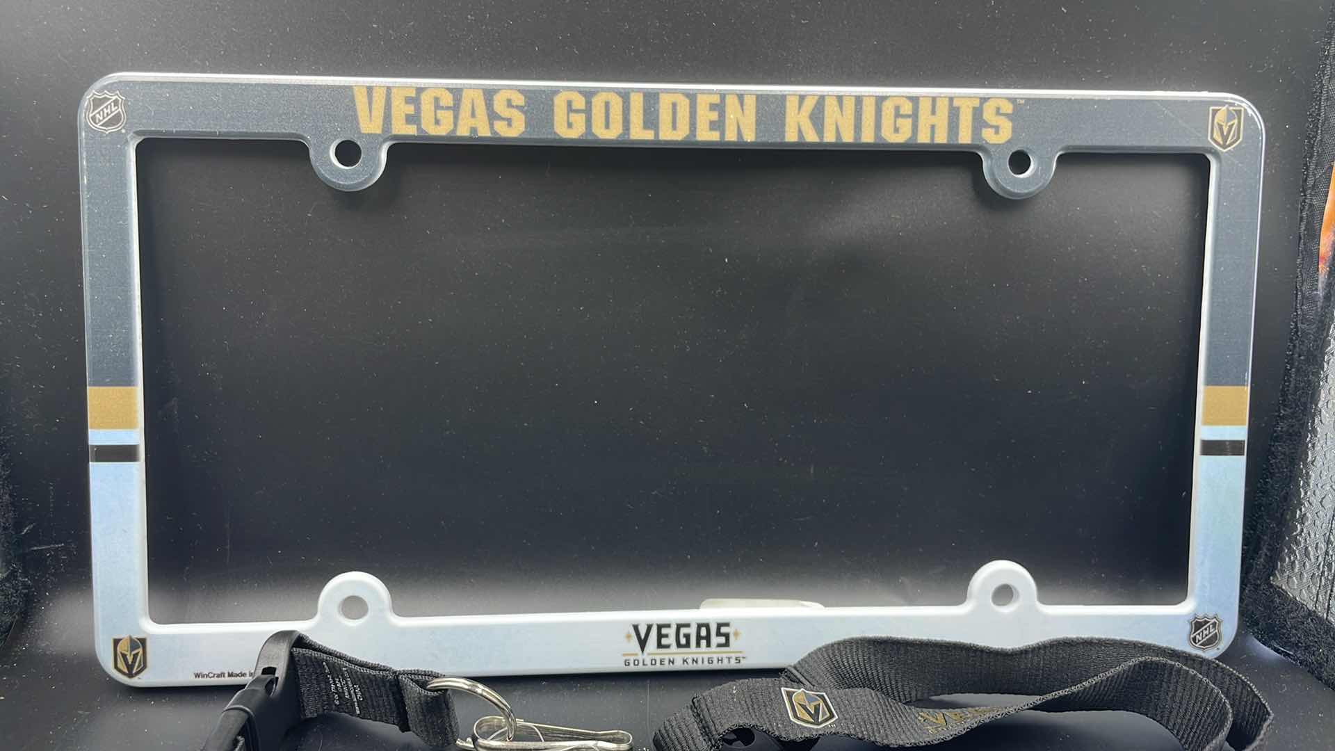 Photo 2 of 3 PC VEGAS GOLDEN KNIGHTS LICENSE PLATE COVER AND LANYARD