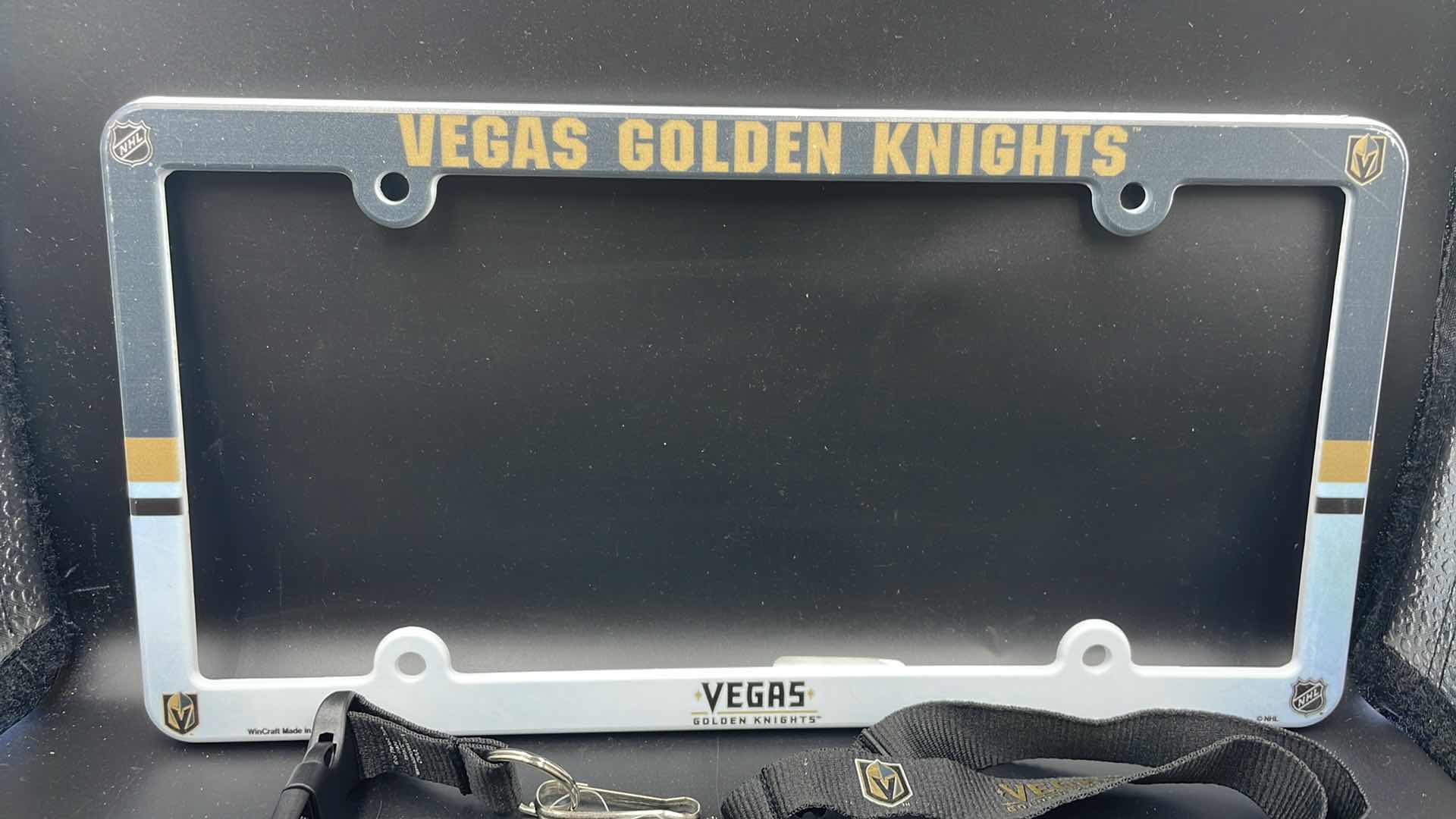 Photo 2 of 3 PC VEGAS GOLDEN KNIGHTS LICENSE PLATE COVER AND LANYARD