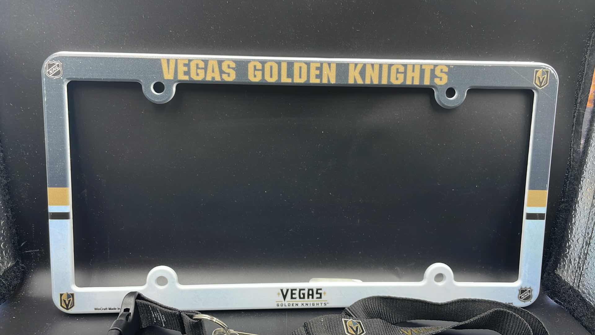 Photo 2 of 3 PC VEGAS GOLDEN KNIGHTS LICENSE PLATE COVER AND LANYARD