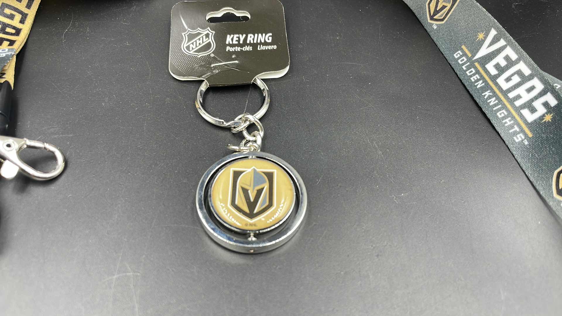 Photo 2 of 2 PC VEGAS GOLDEN KNIGHTS LANYARD W KEY RING