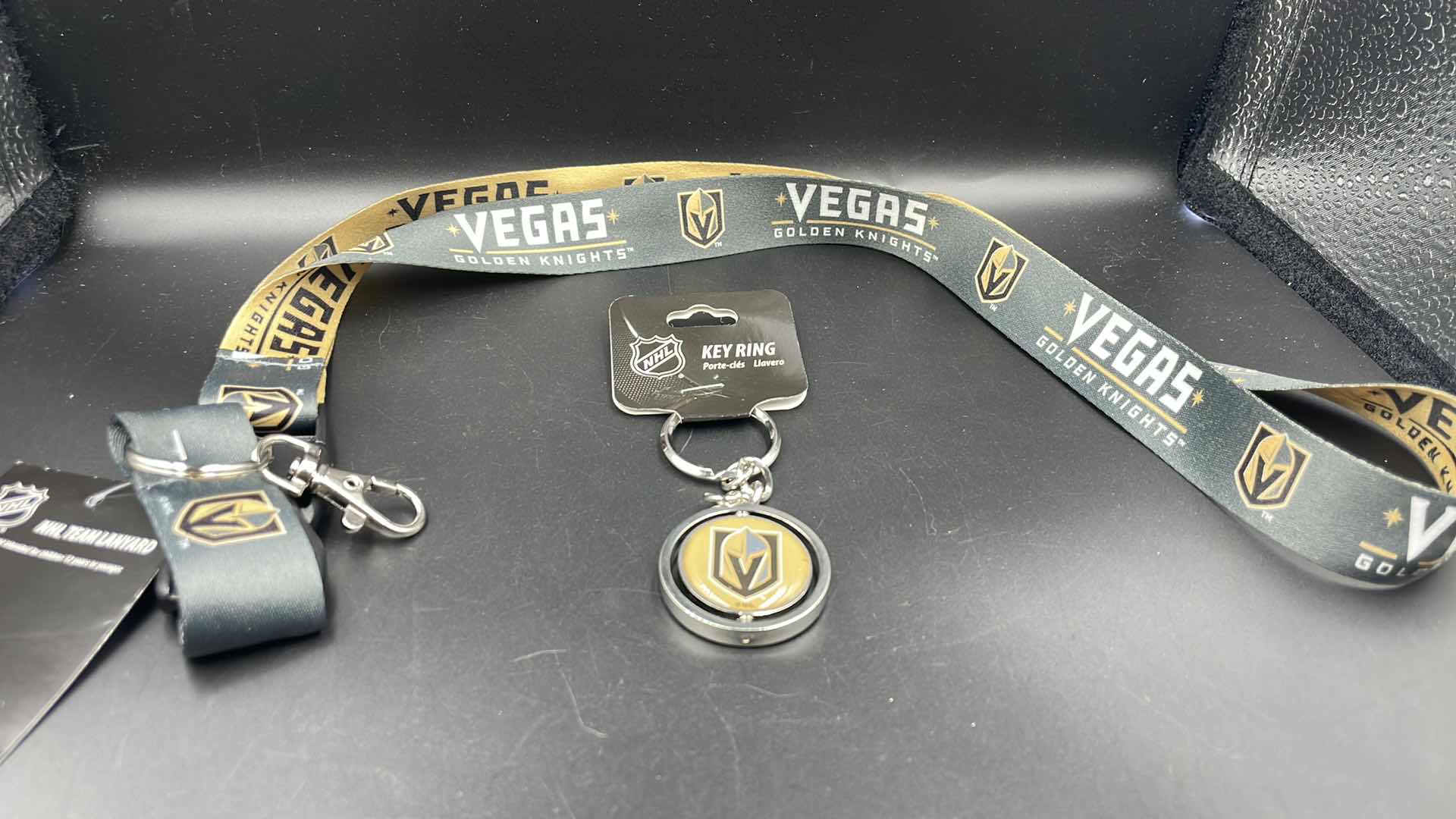 Photo 1 of 2 PC VEGAS GOLDEN KNIGHTS LANYARD W KEY RING