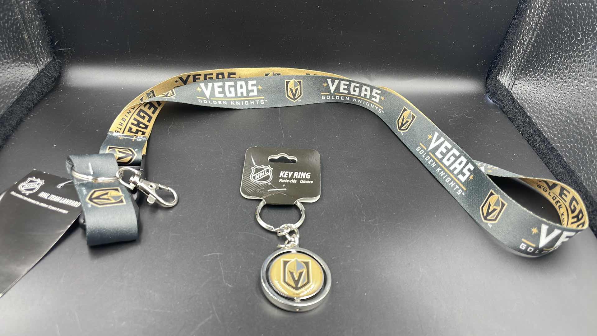 Photo 1 of 2 PC VEGAS GOLDEN KNIGHTS LANYARD W KEY RING