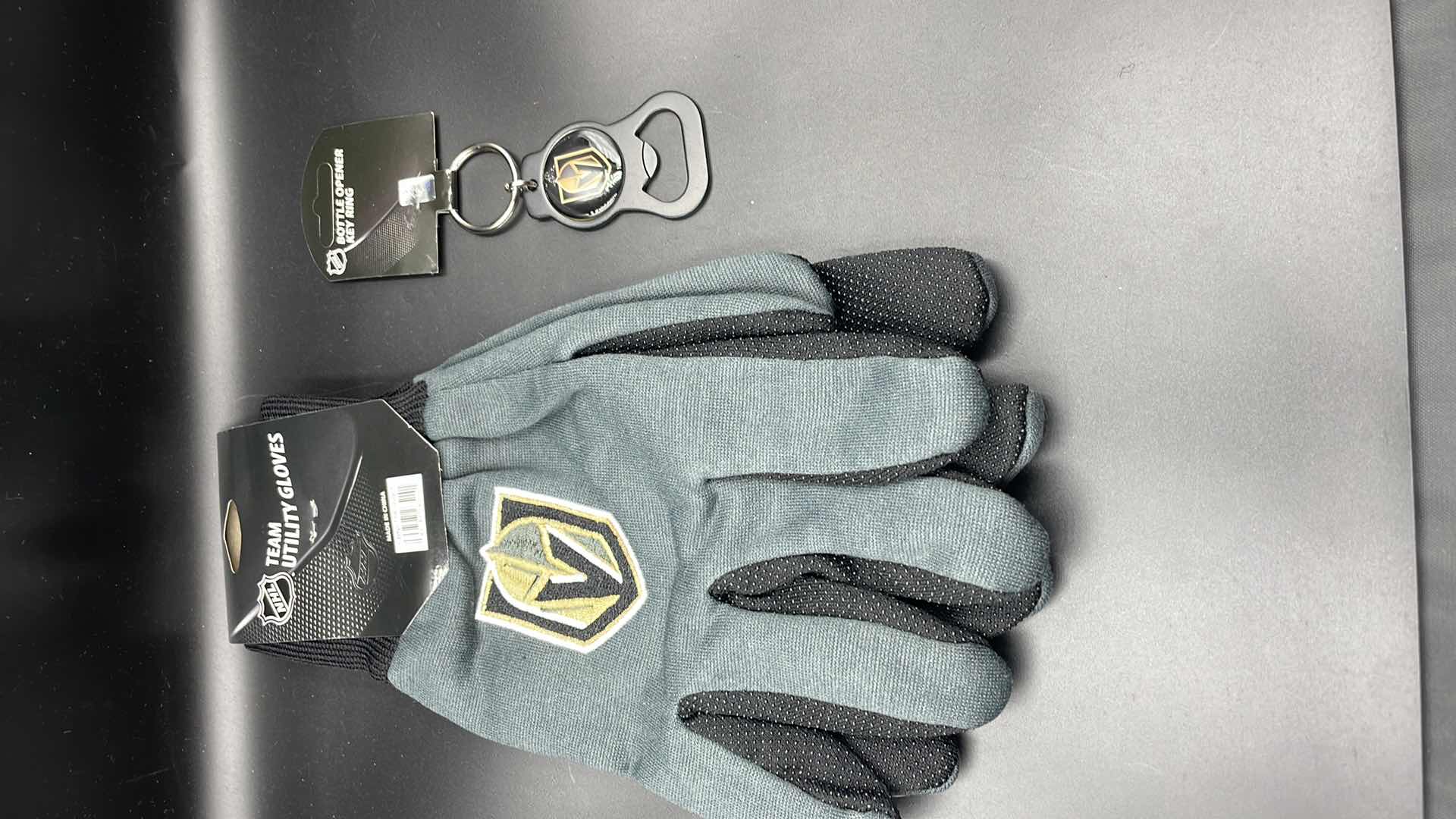 Photo 1 of 2 PC VEGAS GOLDEN KNIGHTS BOTTLE OPENER KEY RING W UTILITY GLOVES