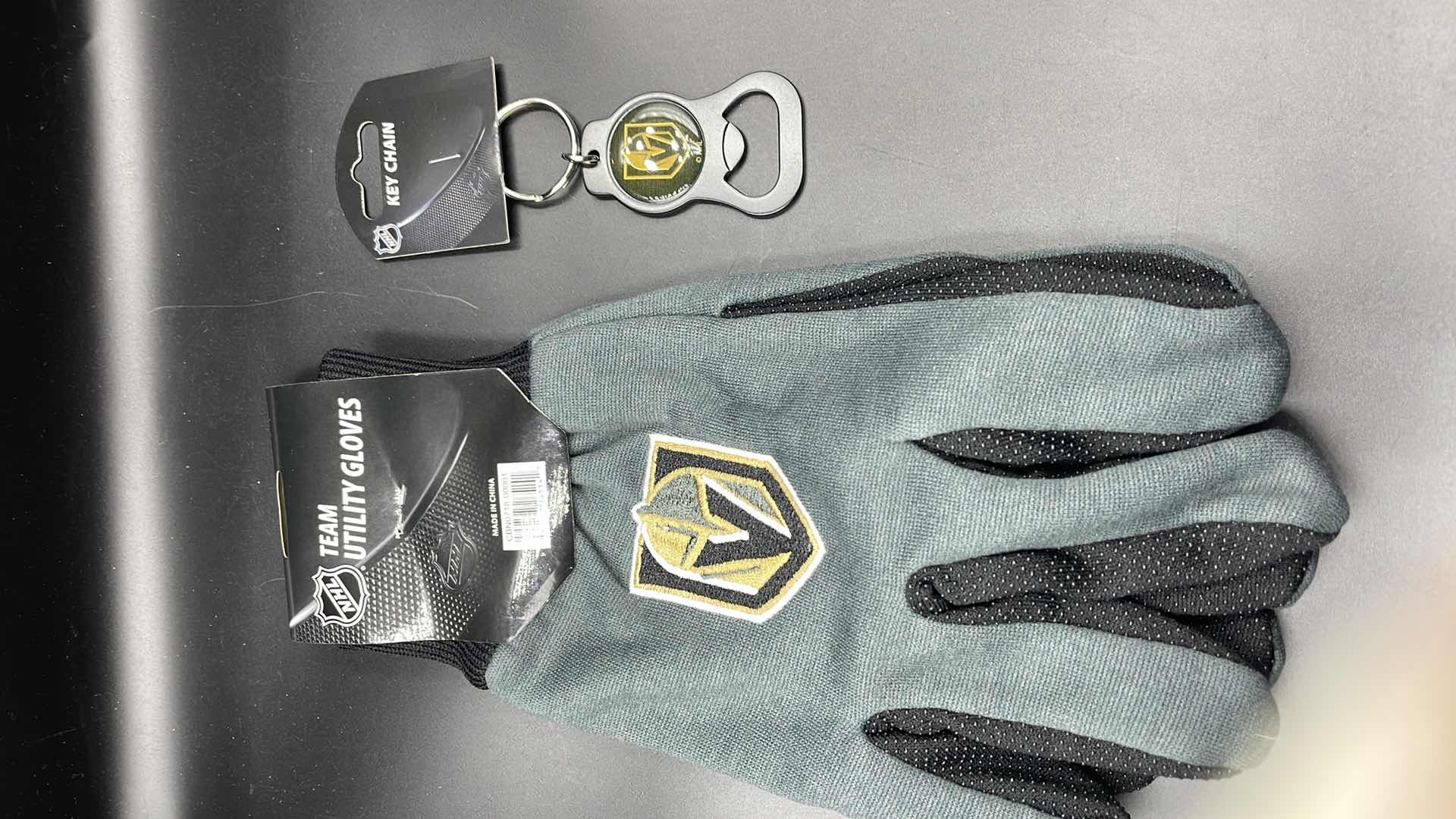 Photo 1 of 2 PC VEGAS GOLDEN KNIGHTS BOTTLE OPENER KEY RING W UTILITY GLOVES