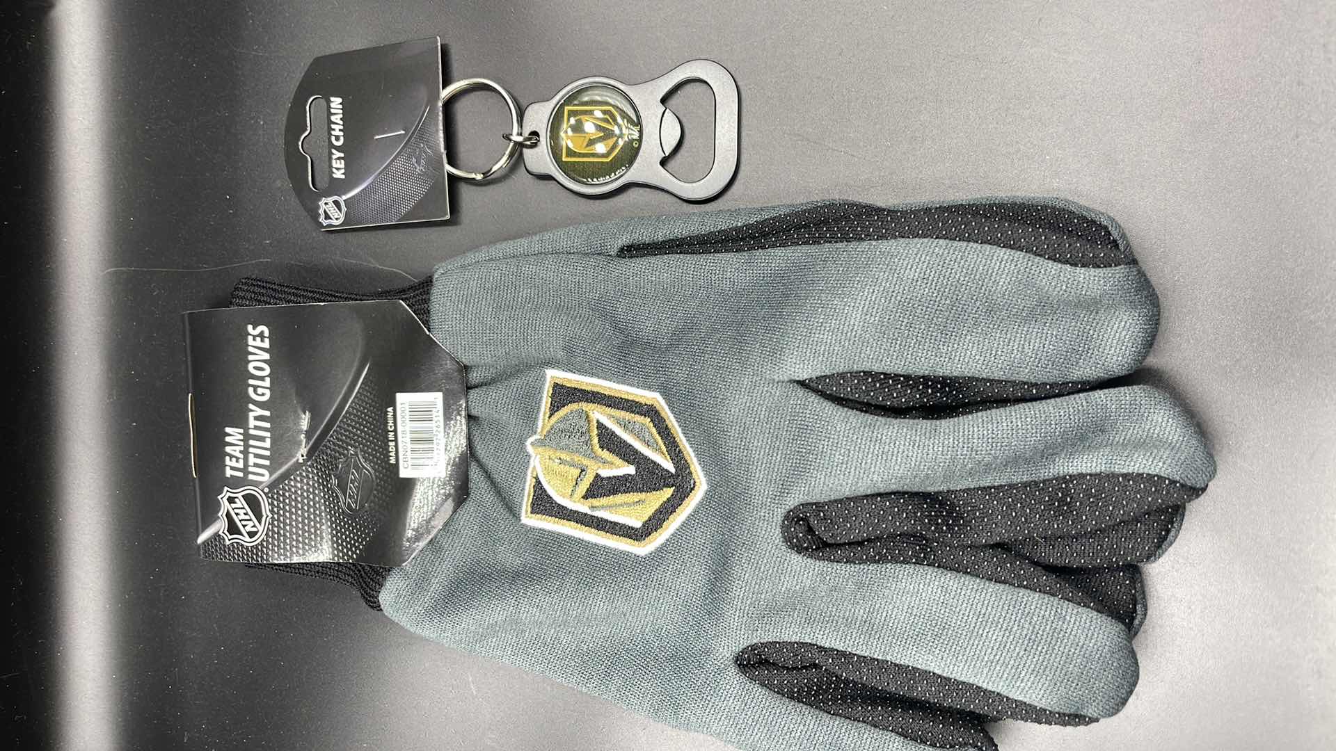 Photo 3 of 2 PC VEGAS GOLDEN KNIGHTS BOTTLE OPENER KEY RING W UTILITY GLOVES