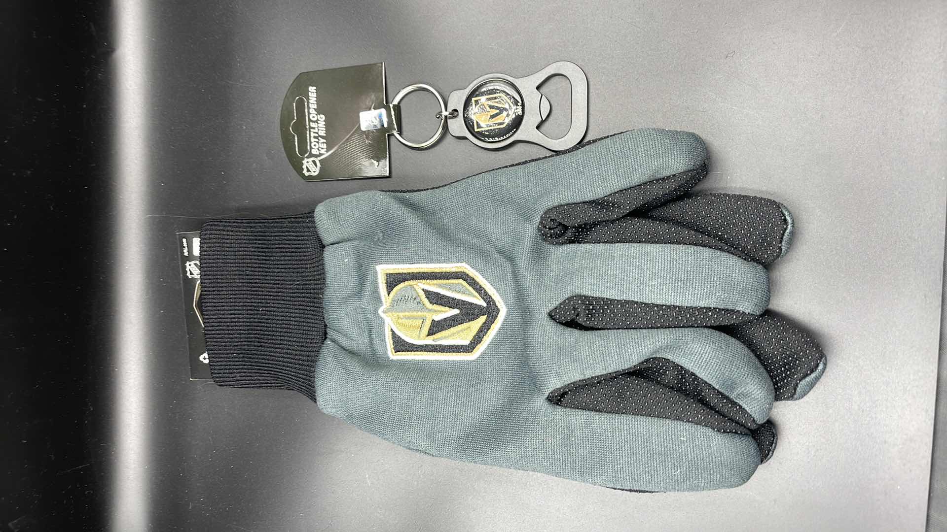 Photo 1 of 2 PC VEGAS GOLDEN KNIGHTS BOTTLE OPENER KEY RING W UTILITY GLOVES