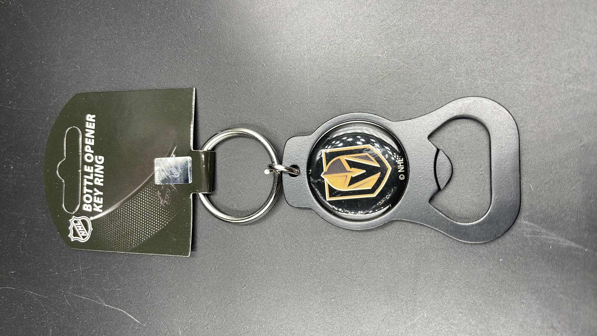 Photo 3 of 2 PC VEGAS GOLDEN KNIGHTS BOTTLE OPENER KEY RING W UTILITY GLOVES