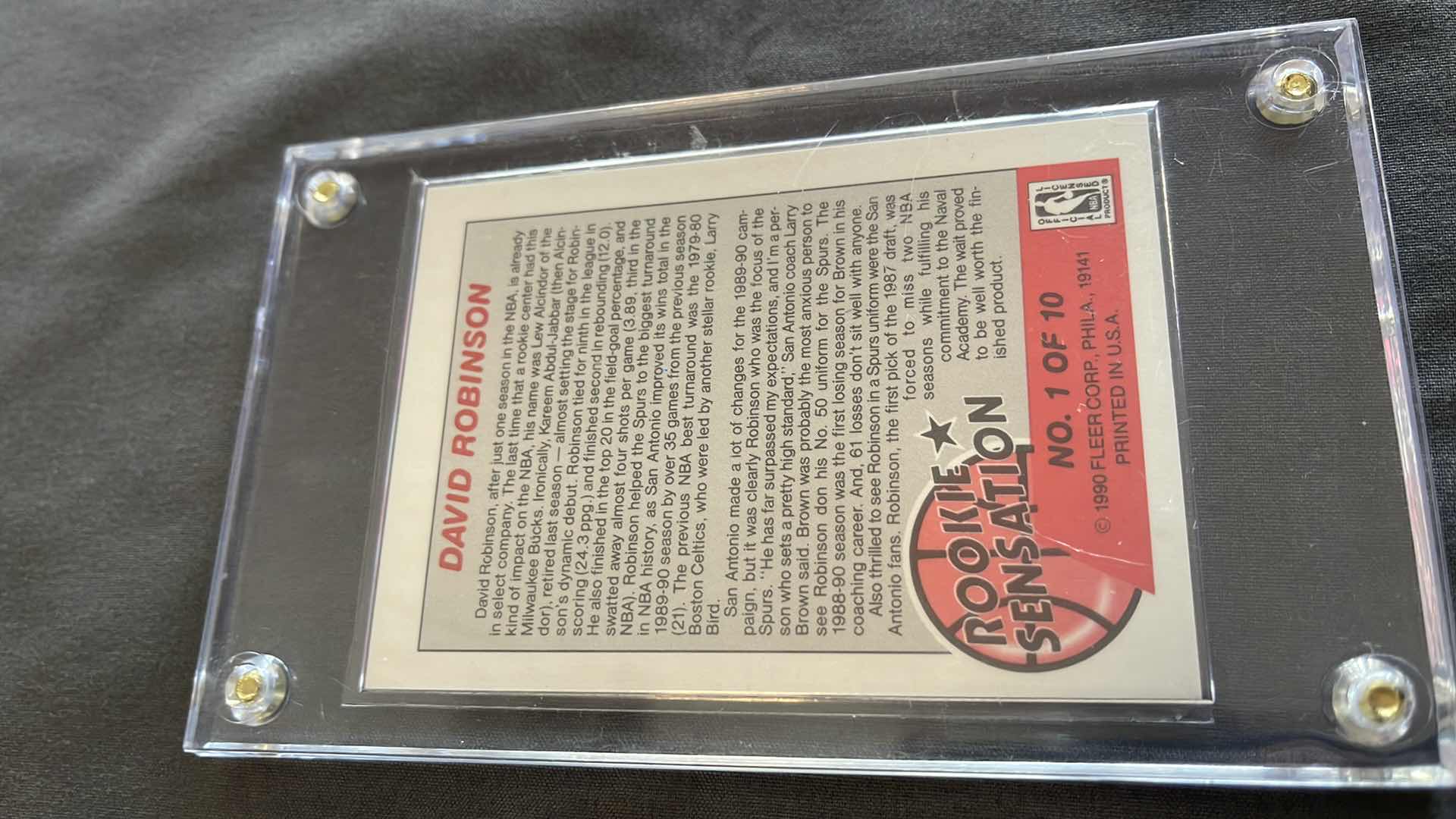 Photo 2 of 1990 DAVID ROBINSON FLEER ROOKIE SENSATION CARD 1