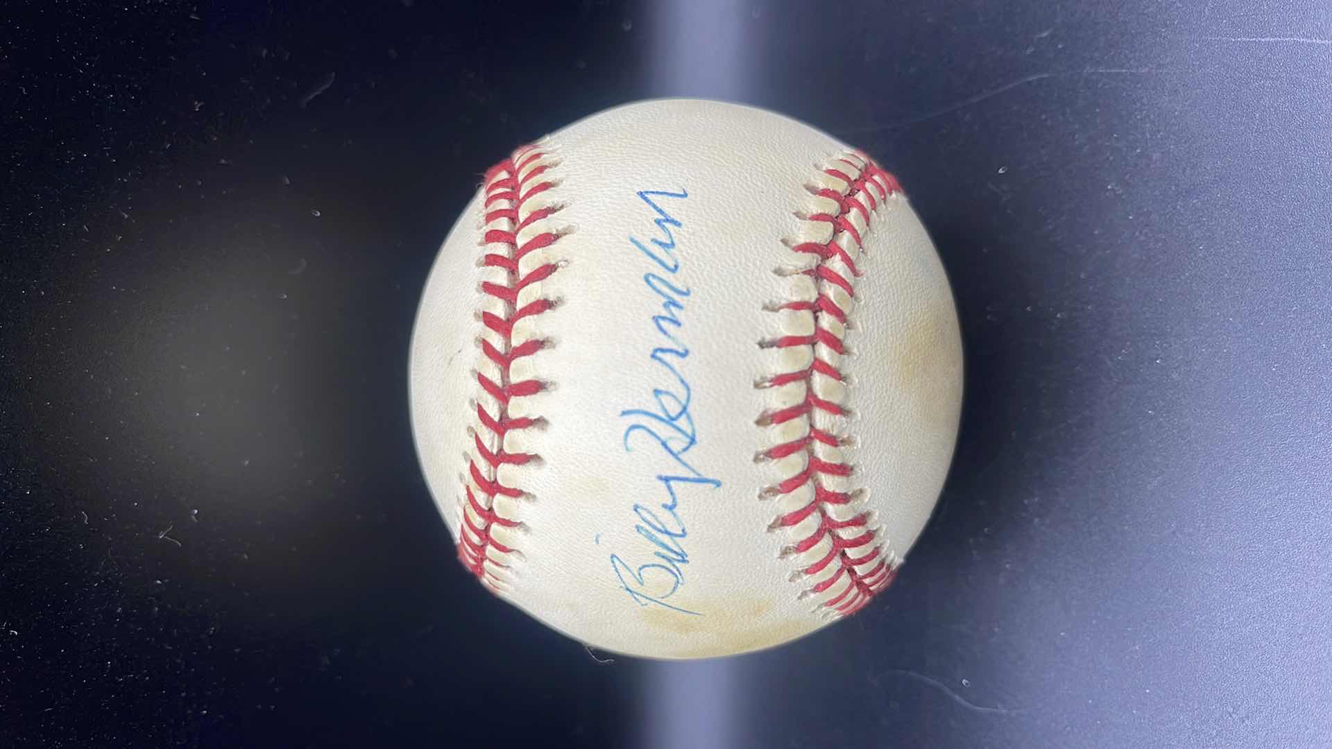 Photo 1 of BILLY HERMAN AUTOGRAPHED BASEBALL HOF