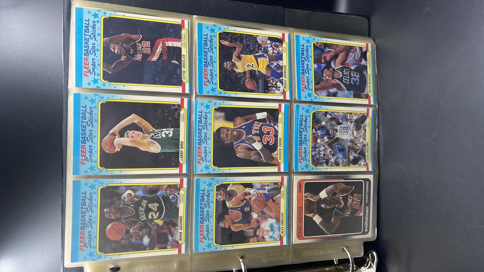 Photo 1 of 1988 NBA FLEER BASKETBALL CARDS W BINDER