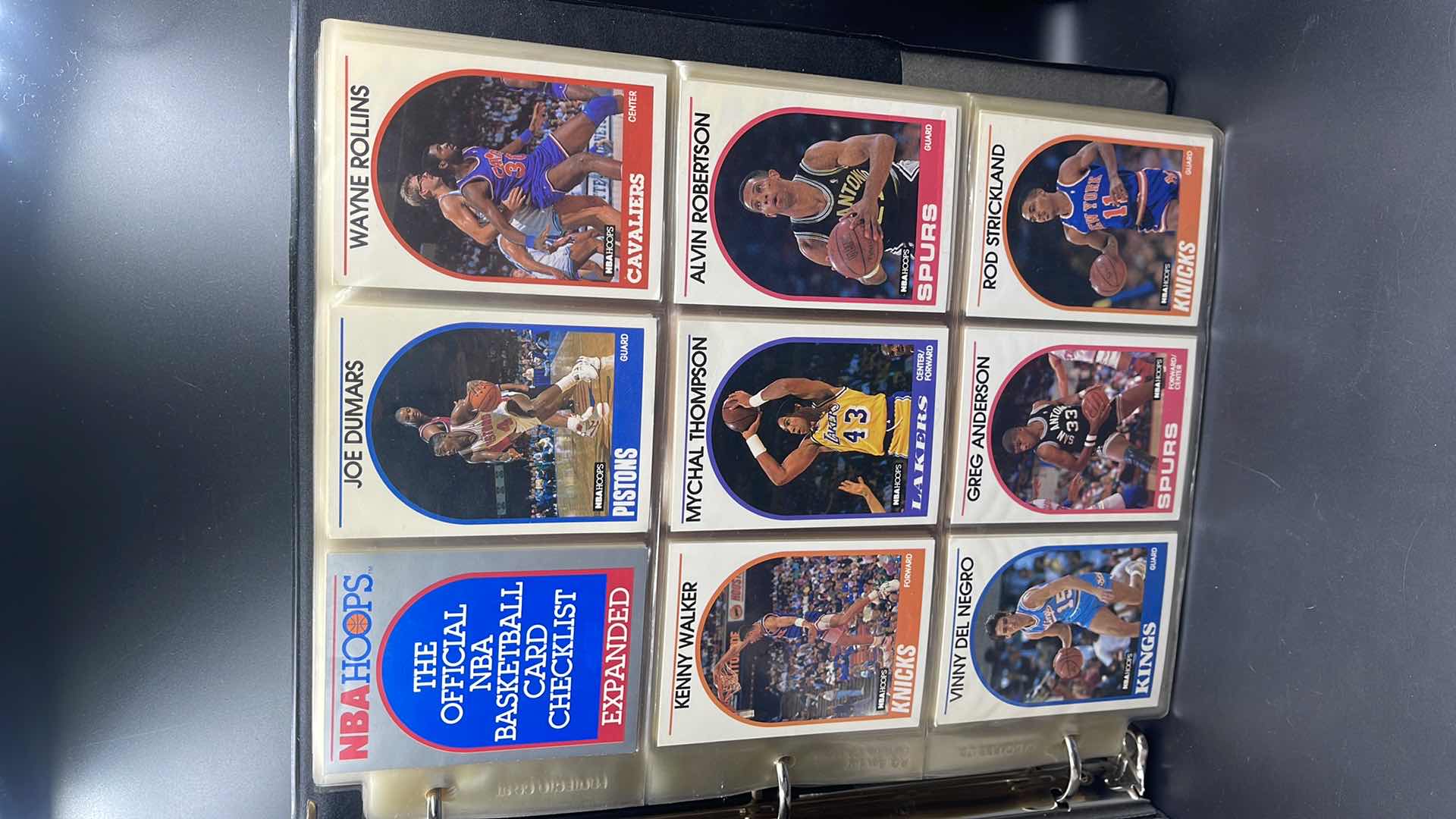 Photo 1 of 1989 NBA HOOPS BASKETBALL CARDS W BINDER
