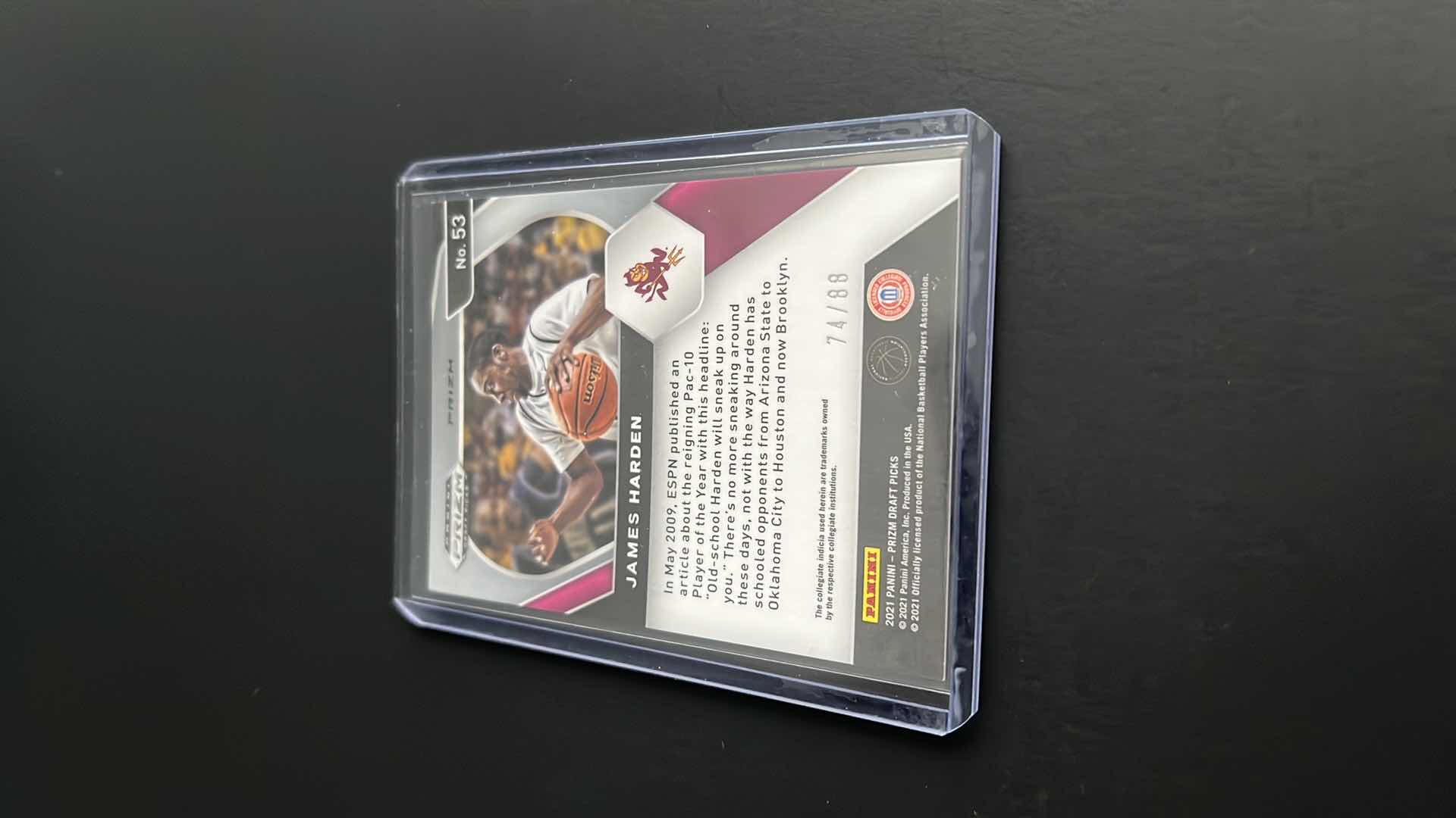 Photo 3 of 2021 JAMES HARDEN PANINI RED SCOPE PRIZM CARD 53