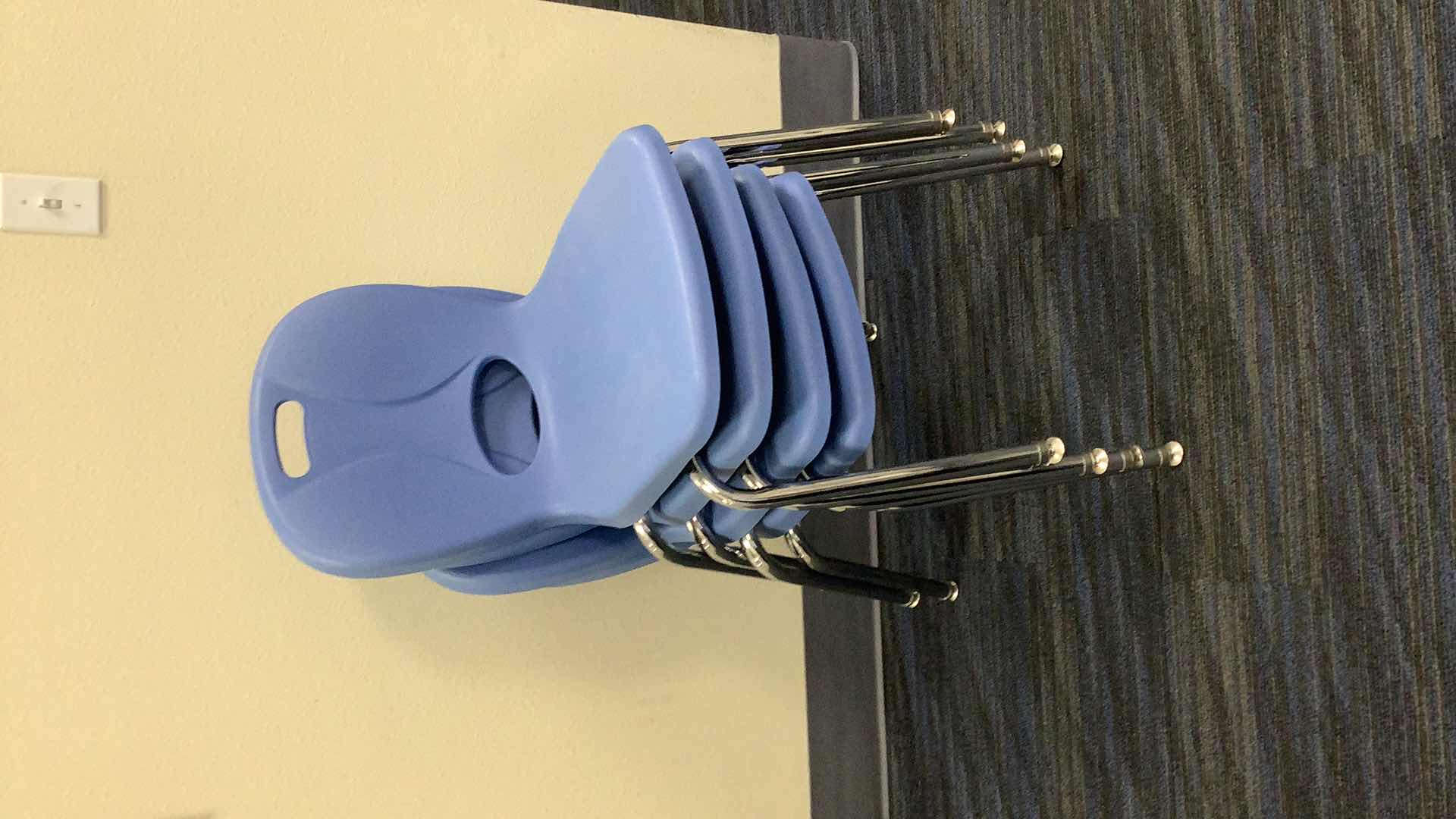 Photo 3 of 4 BLUE COLOR STACKABLE SCHOOL CHAIRS