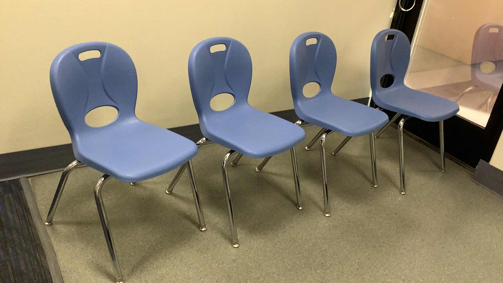 Photo 1 of 4 BLUE COLOR STACKABLE SCHOOL CHAIRS