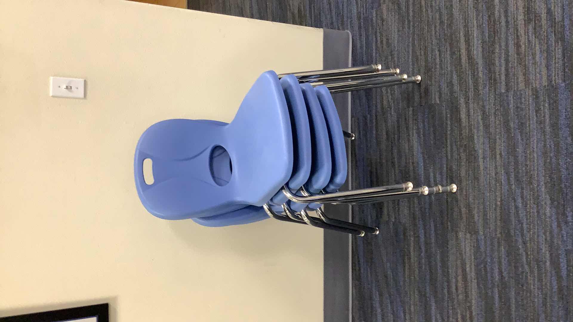 Photo 3 of 4 BLUE COLOR STACKABLE SCHOOL CHAIRS