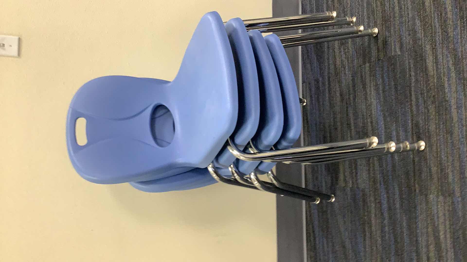 Photo 3 of 4 BLUE COLOR STACKABLE SCHOOL CHAIRS