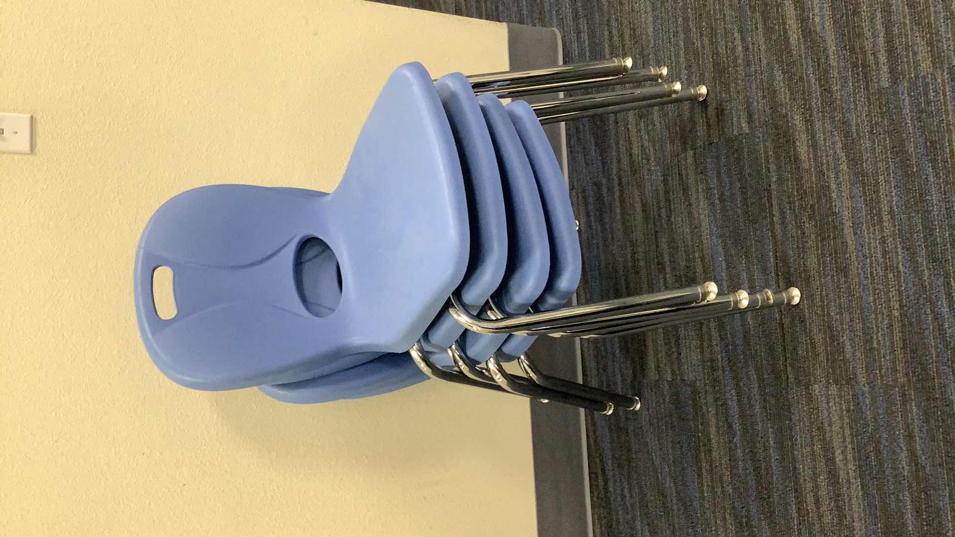 Photo 3 of 4 BLUE COLOR STACKABLE SCHOOL CHAIRS