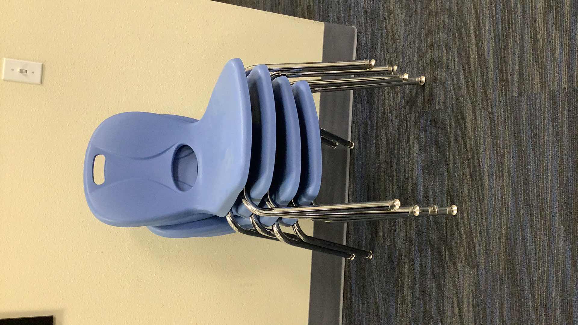 Photo 3 of 4 BLUE COLOR STACKABLE SCHOOL CHAIRS