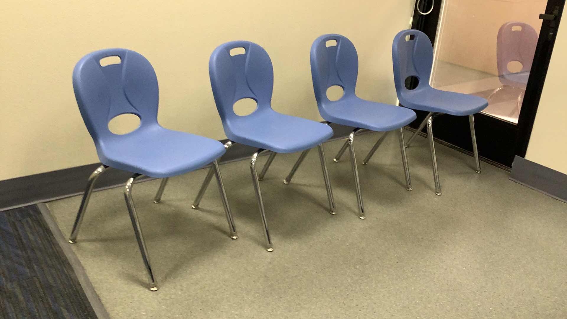 Photo 1 of 4 BLUE COLOR STACKABLE SCHOOL CHAIRS