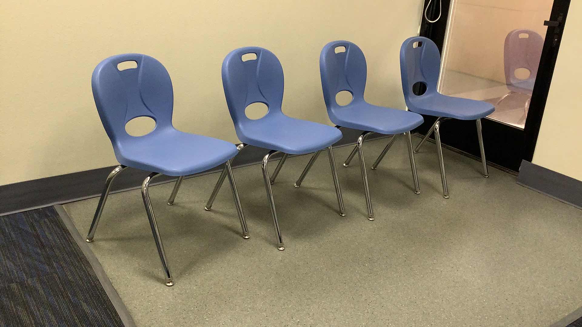 Photo 1 of 4 BLUE COLOR STACKABLE SCHOOL CHAIRS