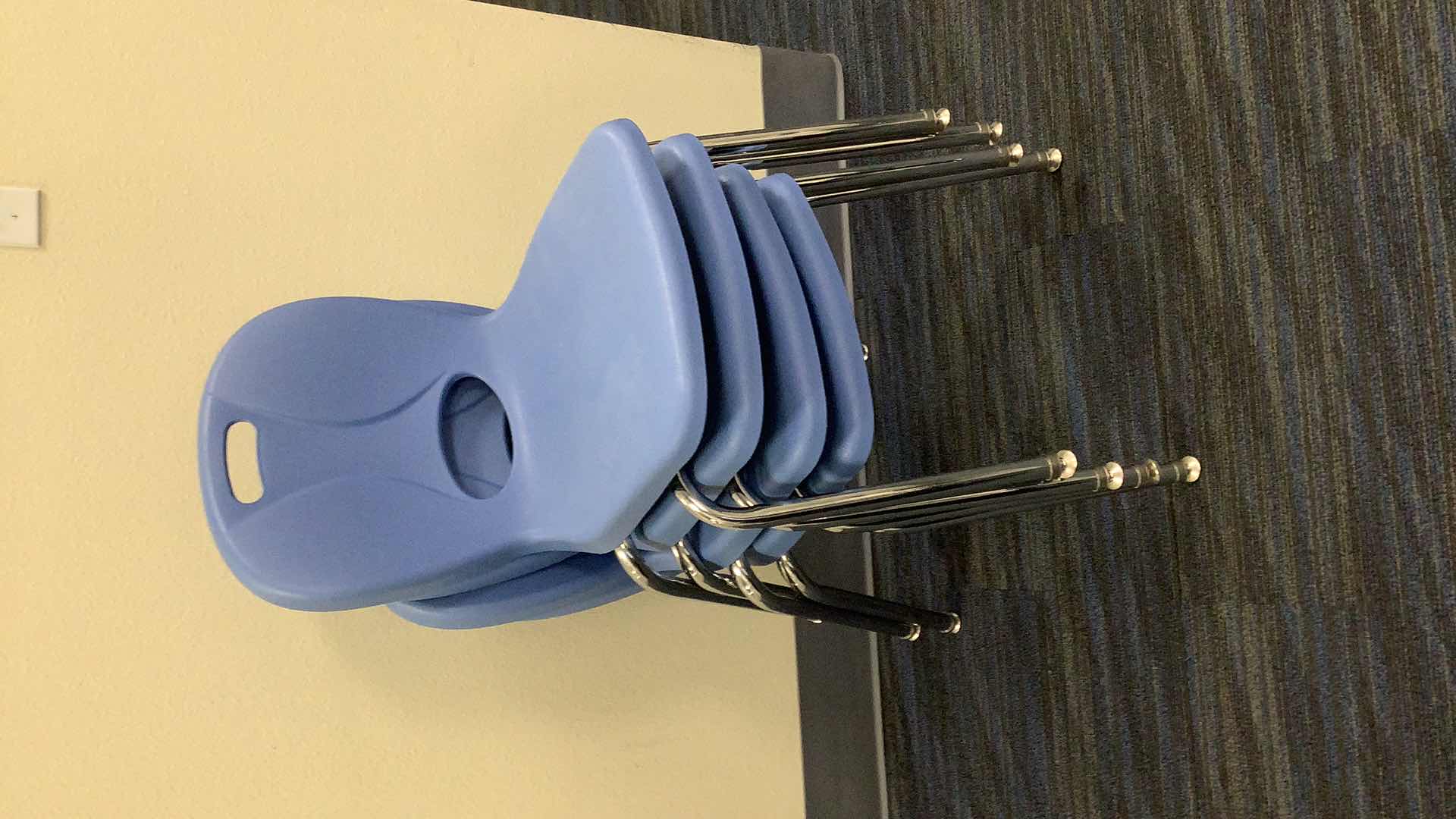 Photo 3 of 4 BLUE COLOR STACKABLE SCHOOL CHAIRS