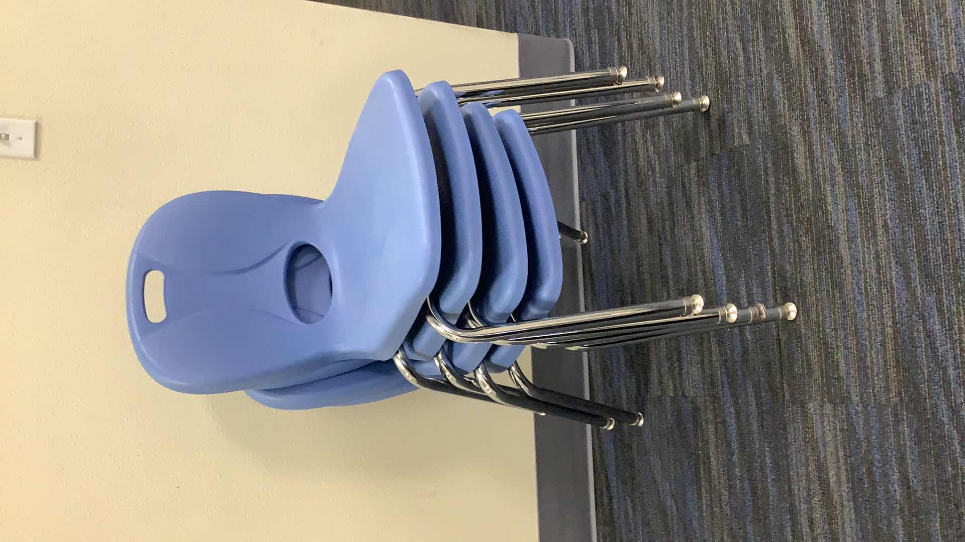 Photo 3 of 4 BLUE COLOR STACKABLE SCHOOL CHAIRS