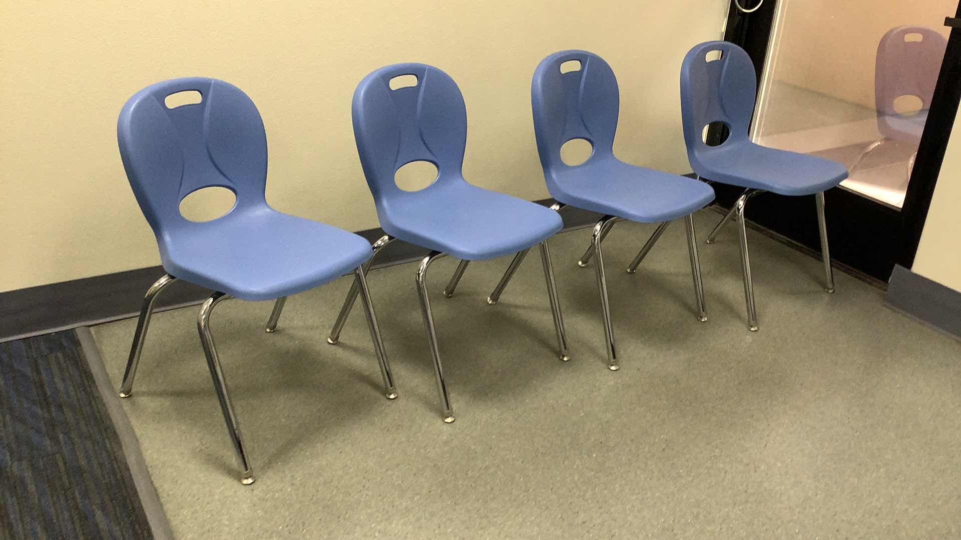 Photo 1 of 4 BLUE COLOR STACKABLE SCHOOL CHAIRS