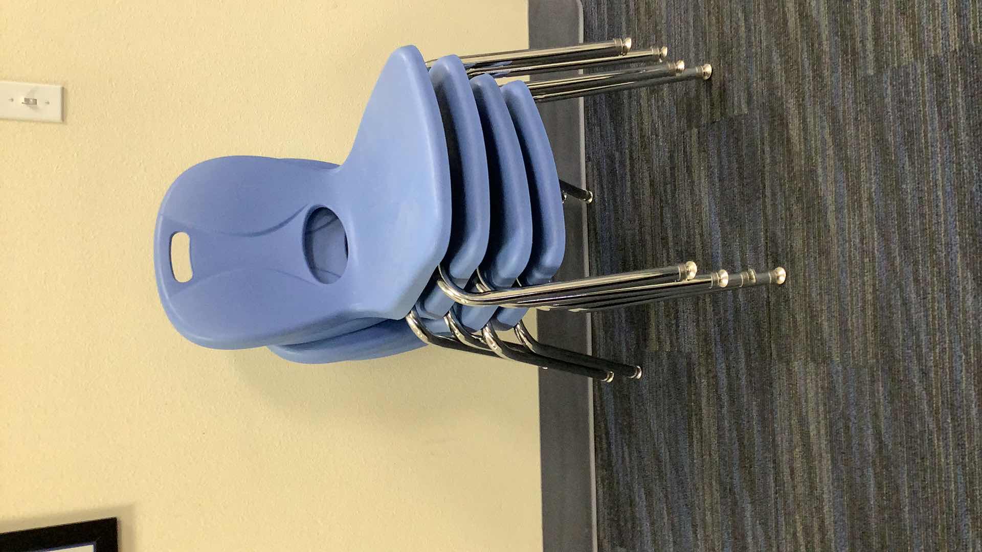 Photo 3 of 4 BLUE COLOR STACKABLE SCHOOL CHAIRS