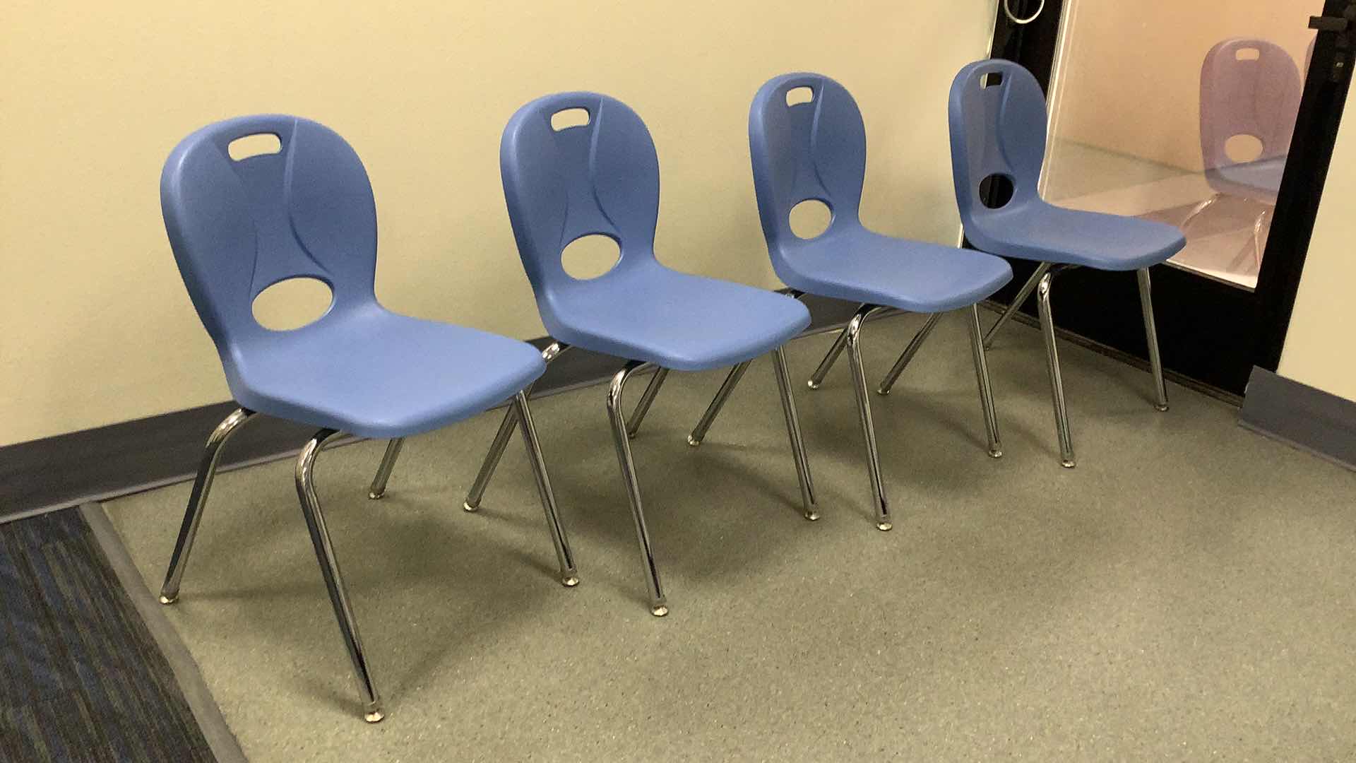 Photo 1 of 4 BLUE COLOR STACKABLE SCHOOL CHAIRS