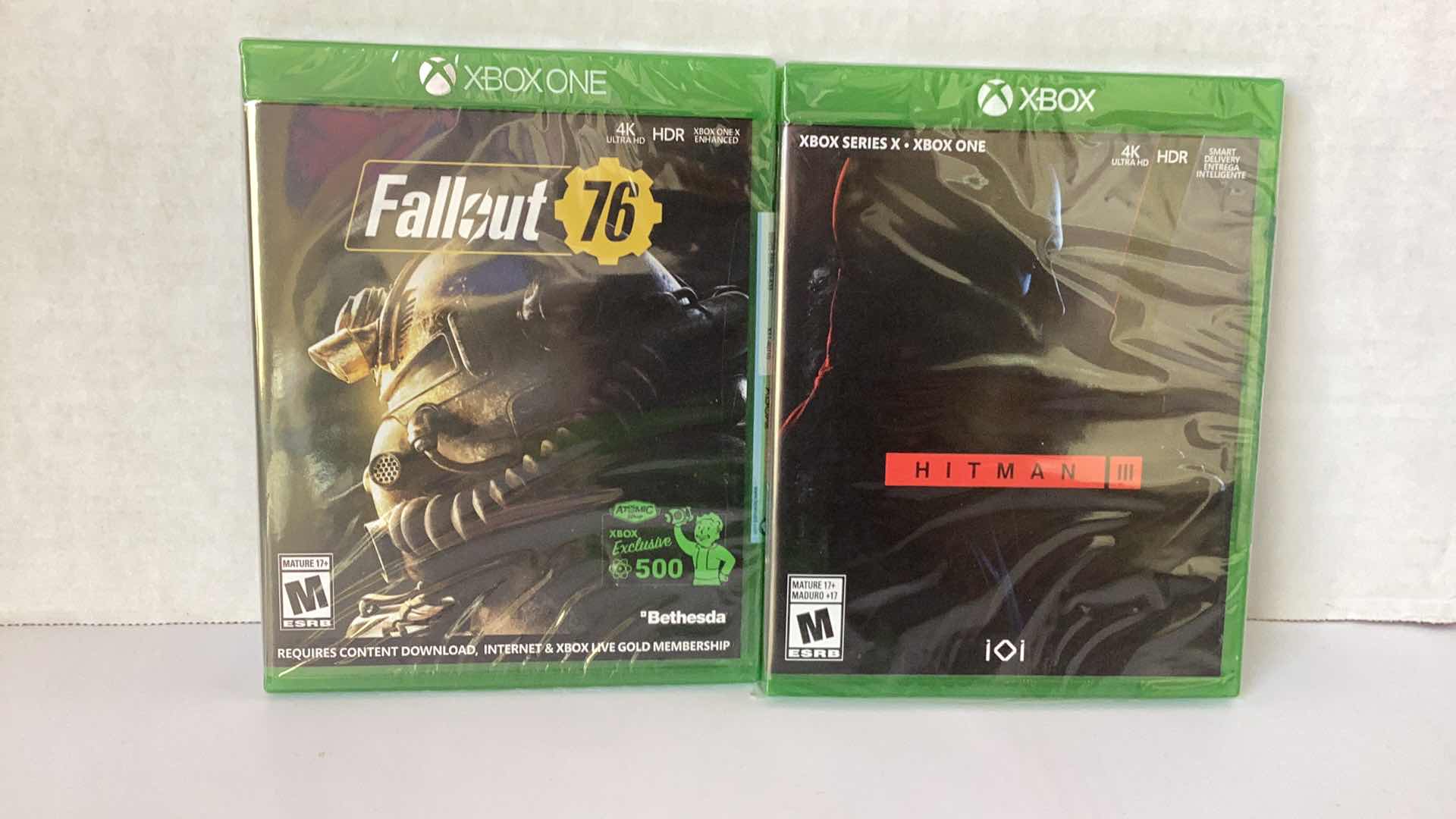 Photo 1 of 2 NEW X-BOX GAMES: FALLOUT 76 AND HITMAN III