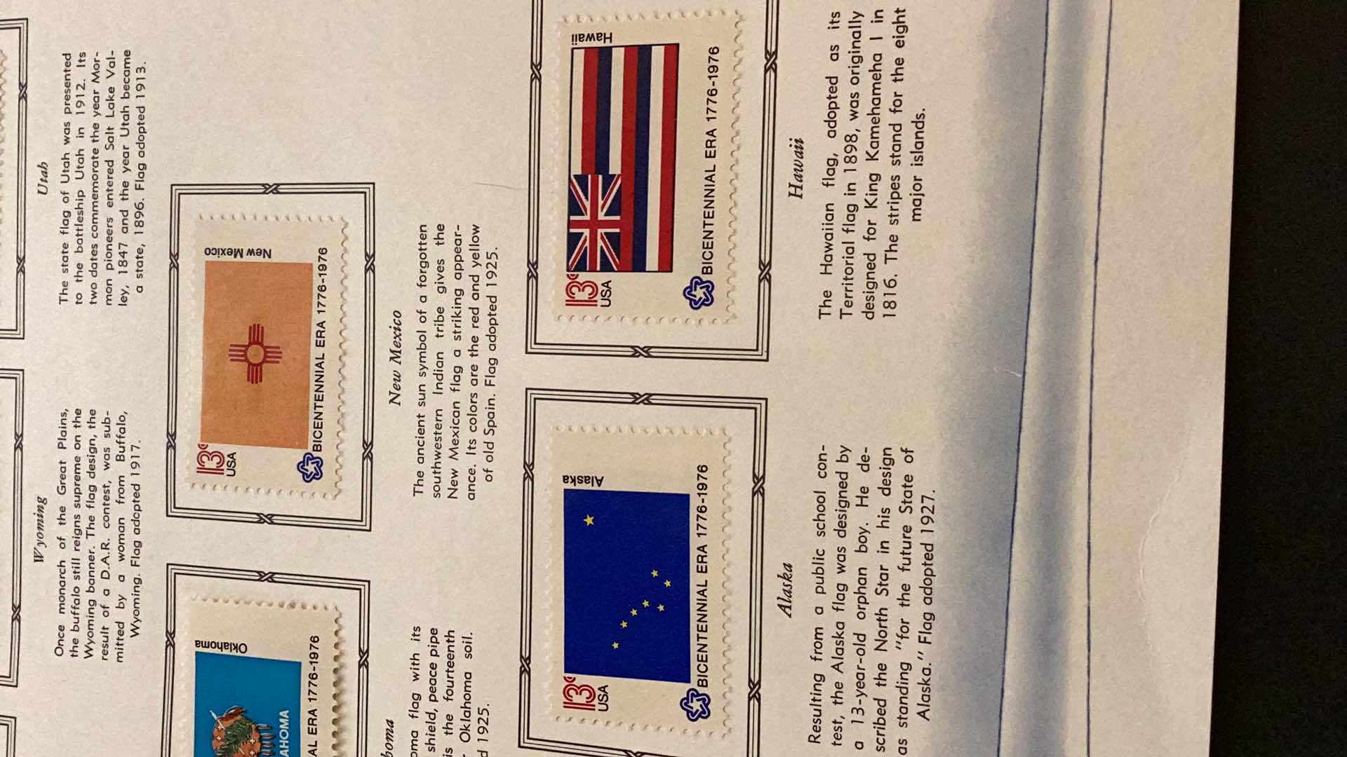 Photo 2 of US BICENTENNIAL COMMEMORATIVES 1976 STATE FLAGS
