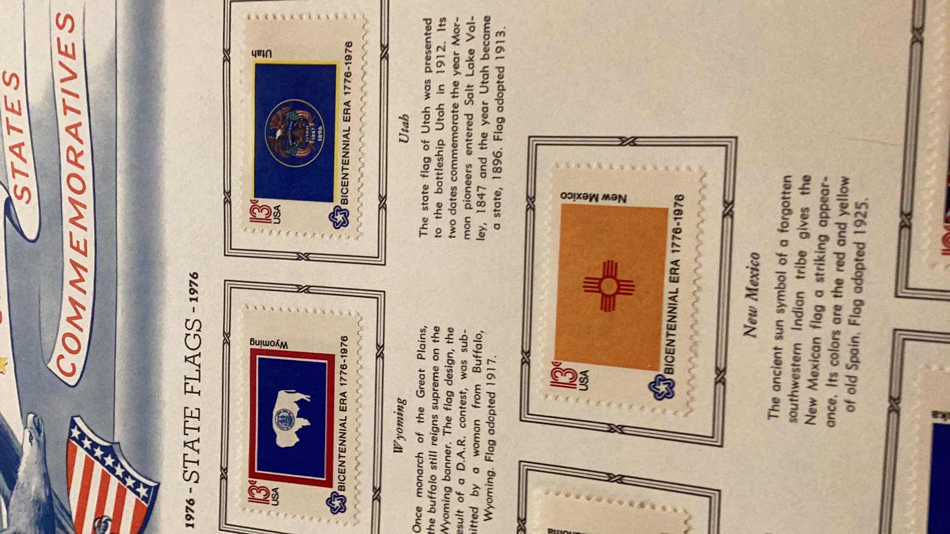 Photo 3 of US BICENTENNIAL COMMEMORATIVES 1976 STATE FLAGS