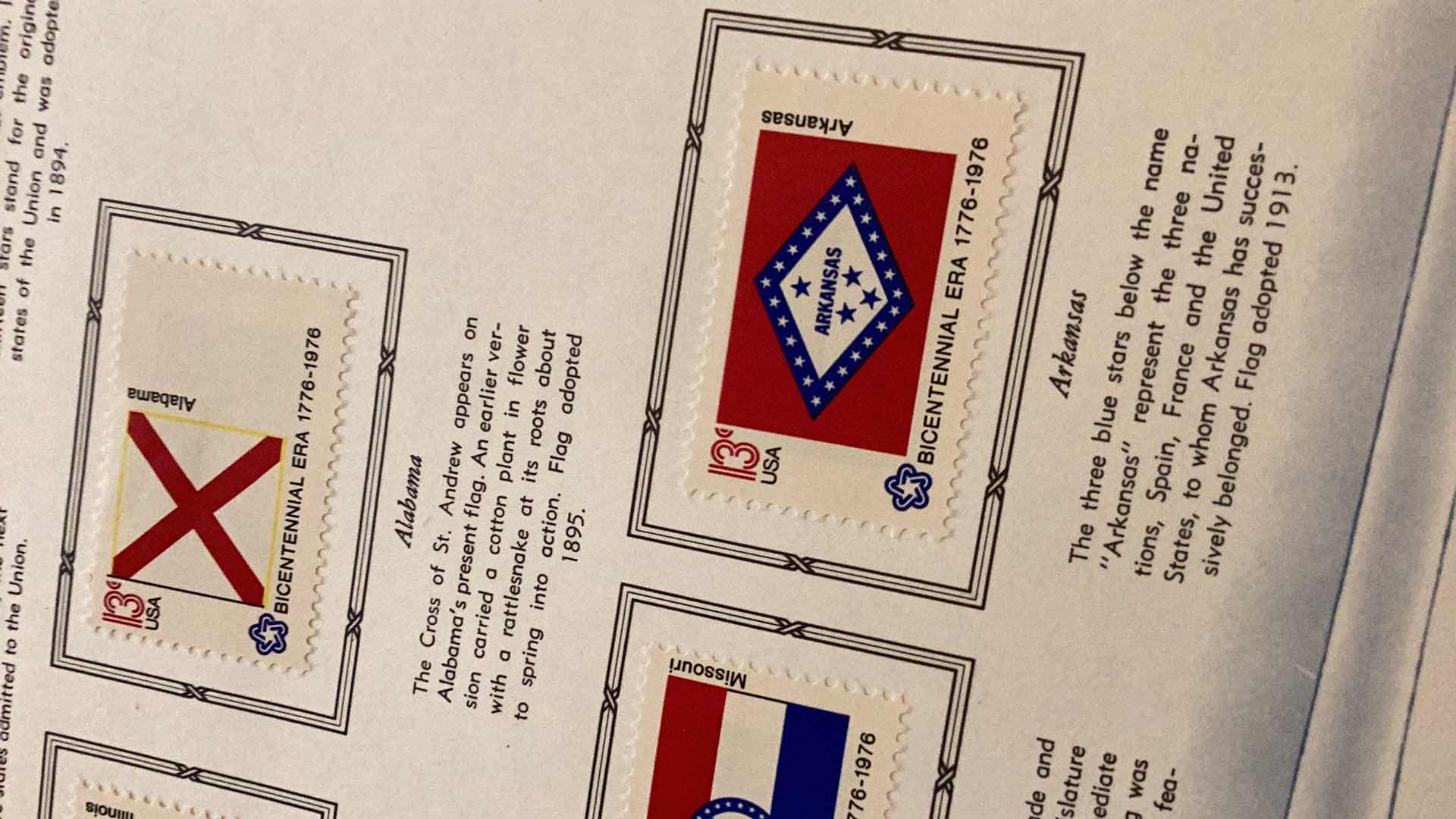 Photo 2 of US BICENTENNIAL COMMEMORATIVES 1976 STATE FLAGS