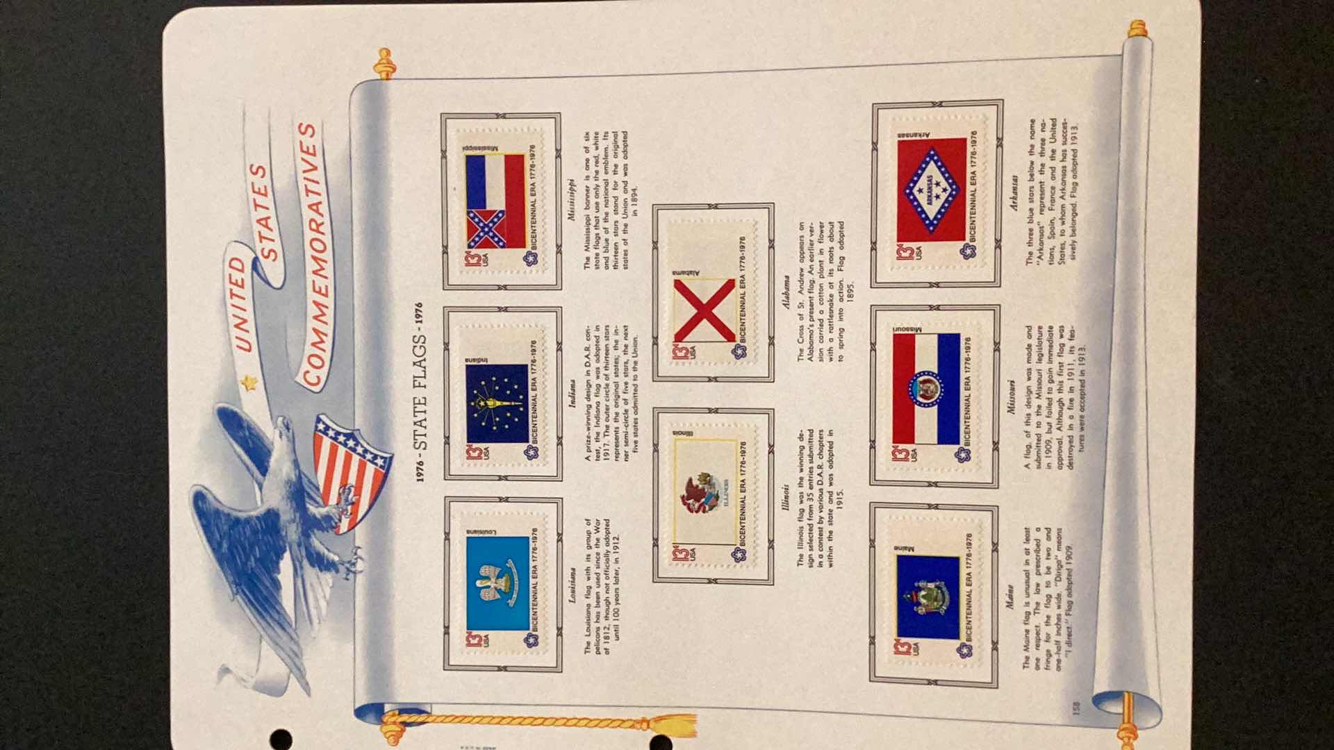 Photo 1 of US BICENTENNIAL COMMEMORATIVES 1976 STATE FLAGS