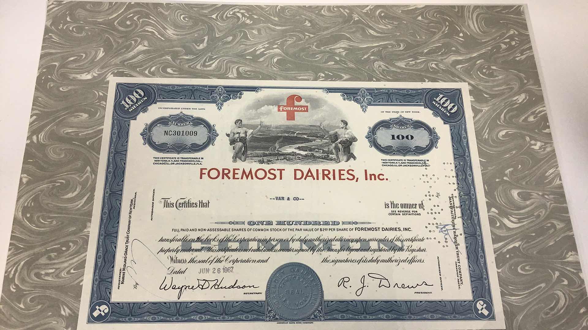 Photo 2 of THE FRANKLIN MINT, FOREMOST DAIRIES AND AMERICAN RADIATOR 100 SHARES