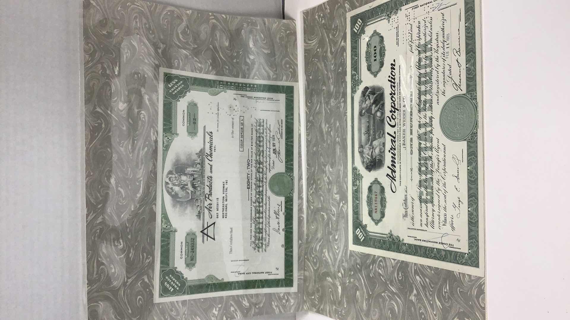 Photo 1 of FRANKLIN MINT ADMIRAL CORP AND AIR PRODUCT AND CHEMICAL SHARES