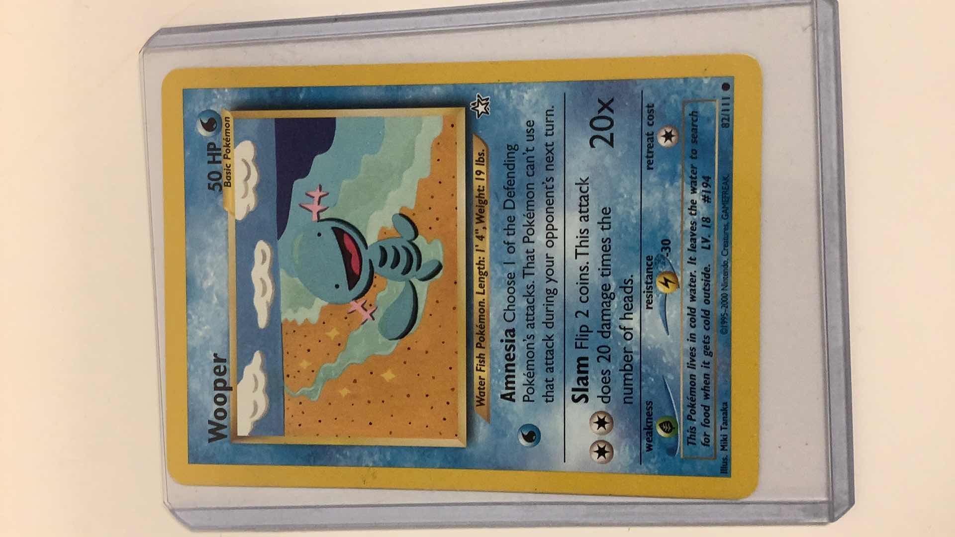 Photo 1 of 1995 WOOPER POKÉMON CARD