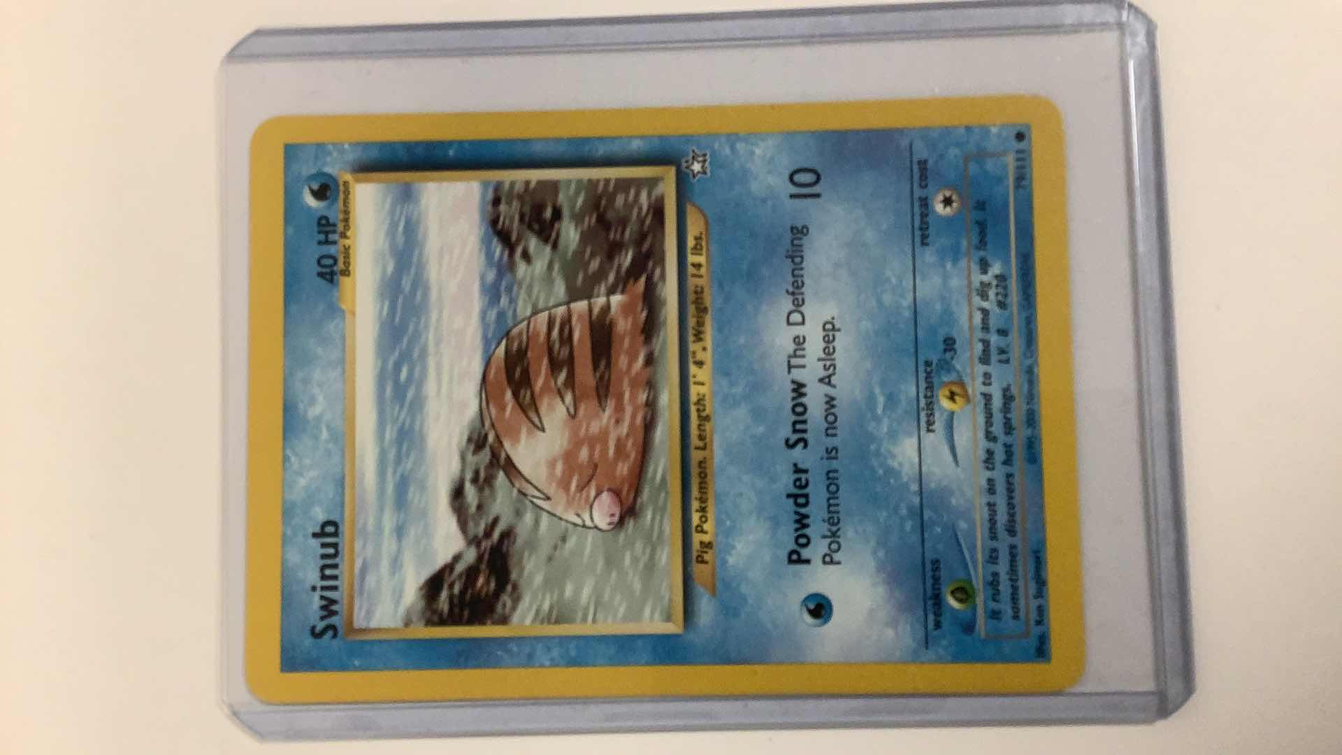 Photo 1 of 1995 SWINUB POKÉMON CARD