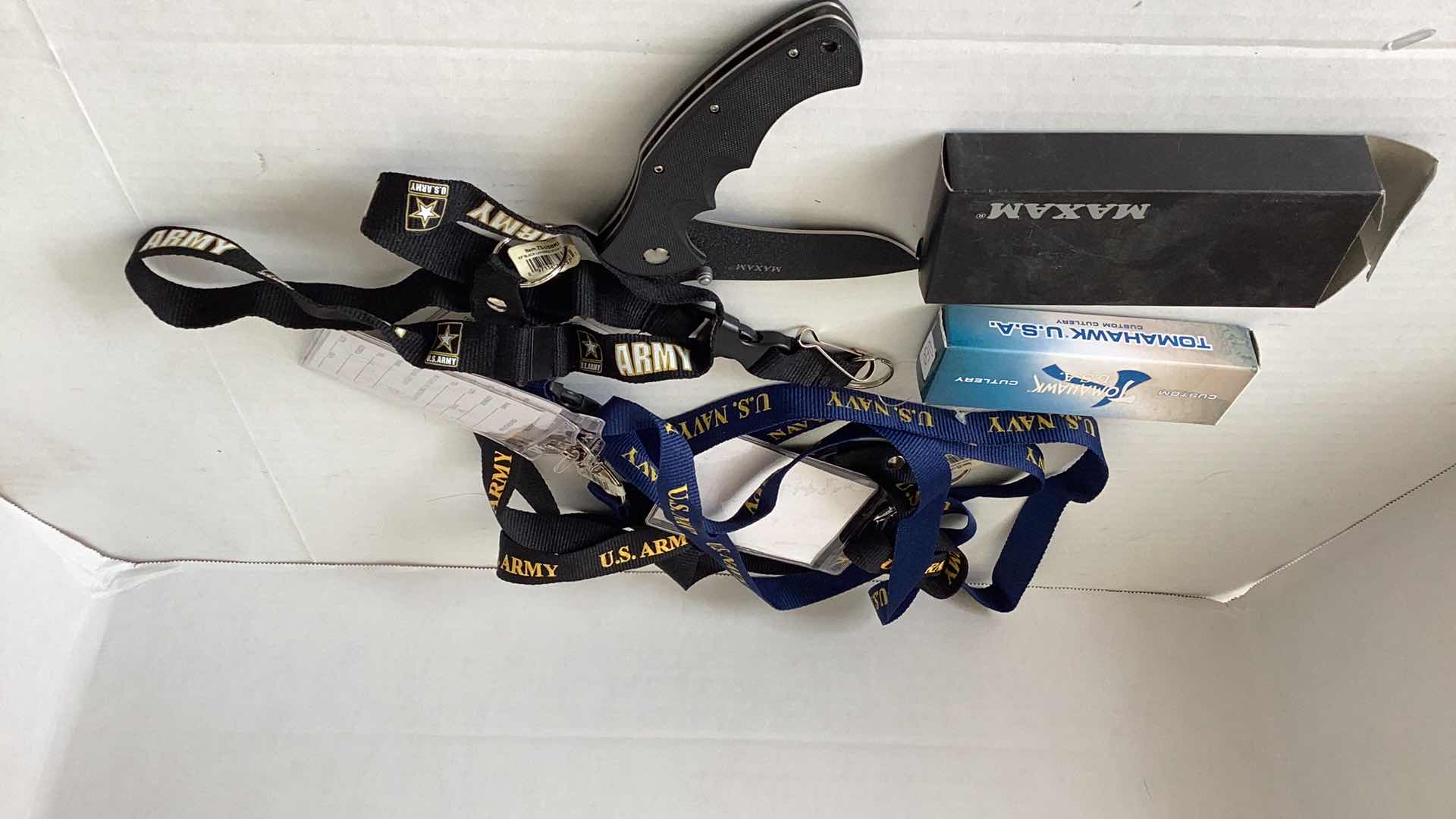 Photo 1 of ARMED FORCES ARMY NAVY LANYARDS AND KNIVES