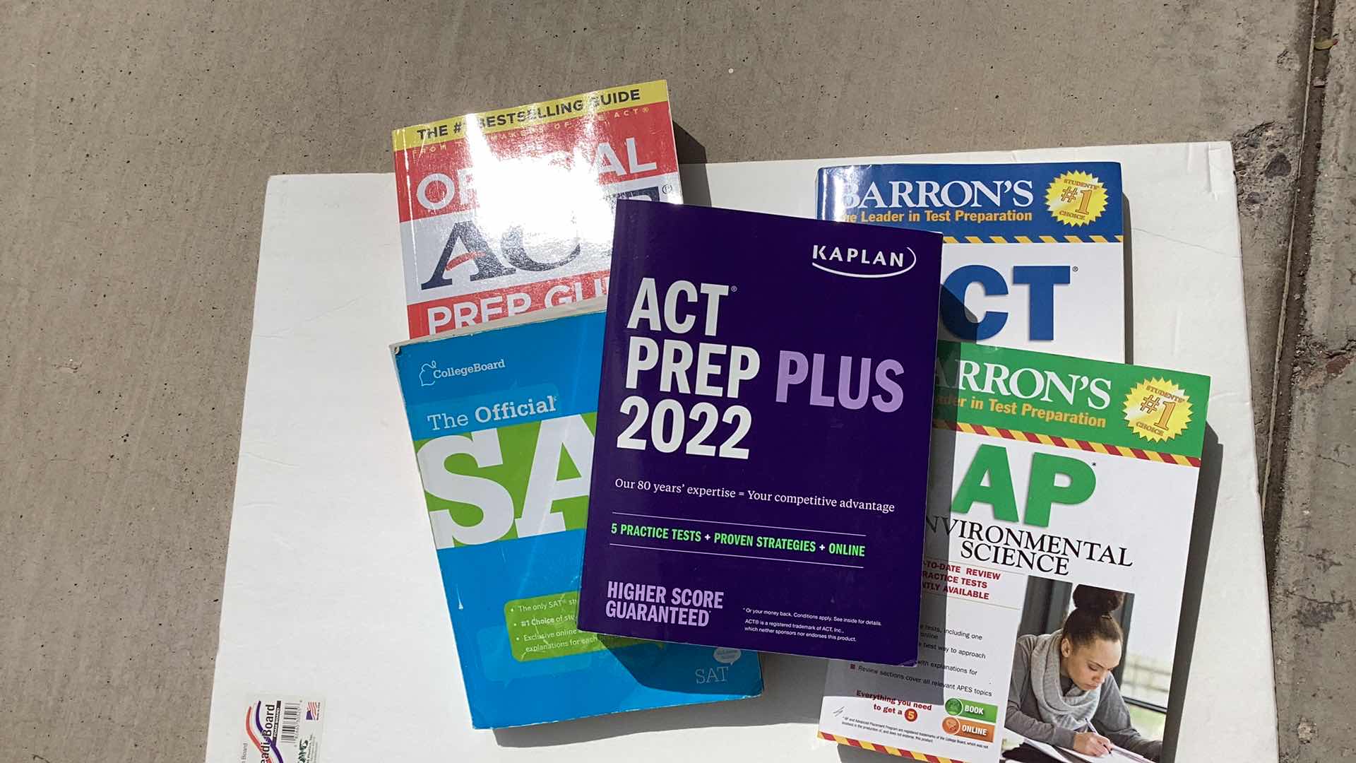 Photo 1 of FIVE COLLEGE PREP BOOKS SAT ACT