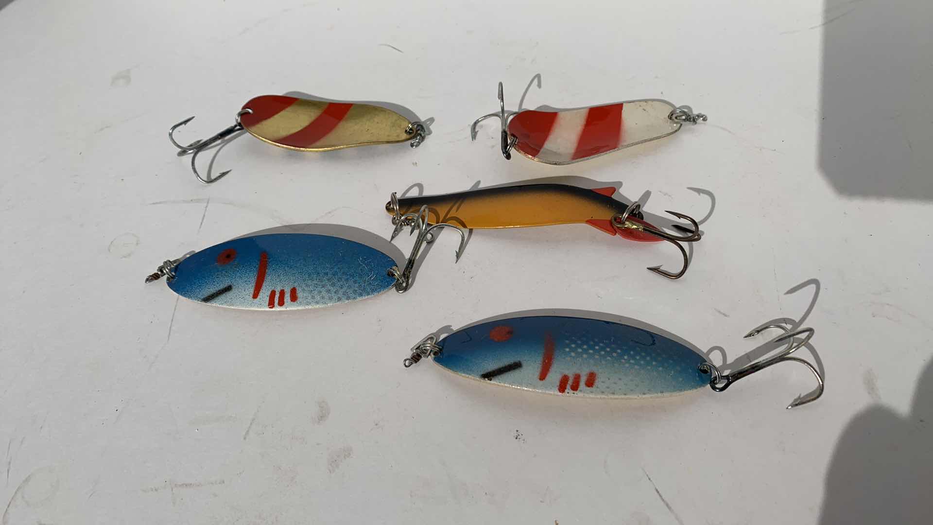 Photo 1 of FIVE VINTAGE HANDMADE RUSSIAN FISHING LURES