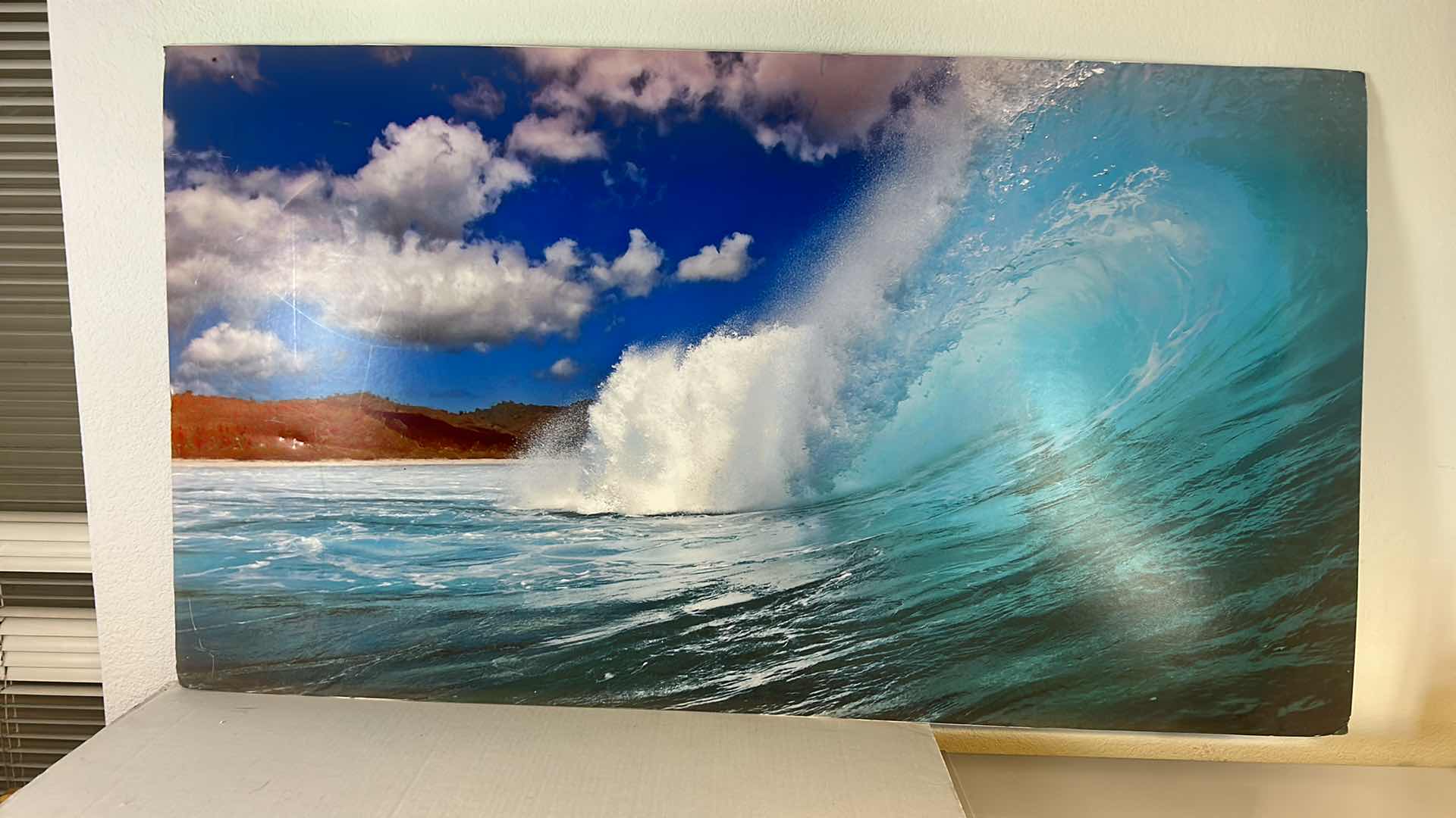 Photo 2 of WAVE CRASHING POSTER BOARD ARTWORK UNFRAMED 54“ x 30“