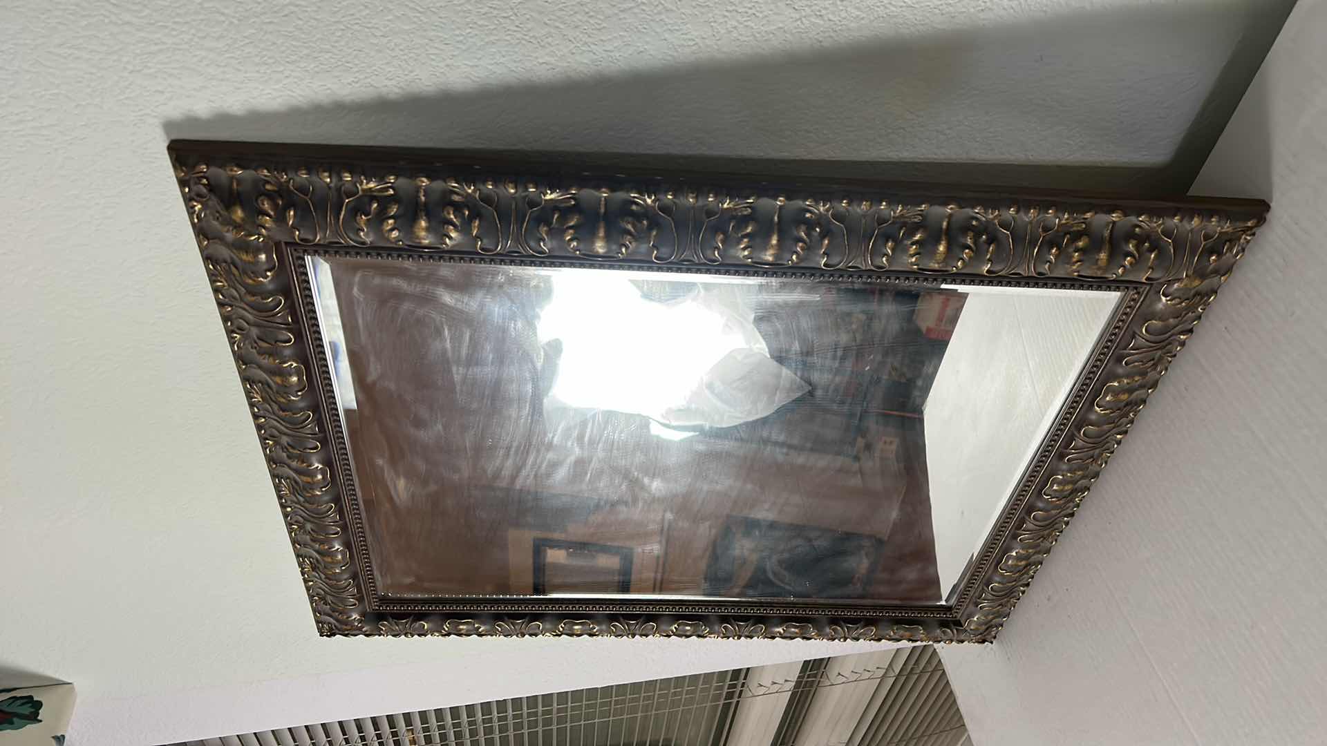 Photo 3 of ORNATELY FRAMED BEVELED GLASS MIRROR 
24” x 29 1/2