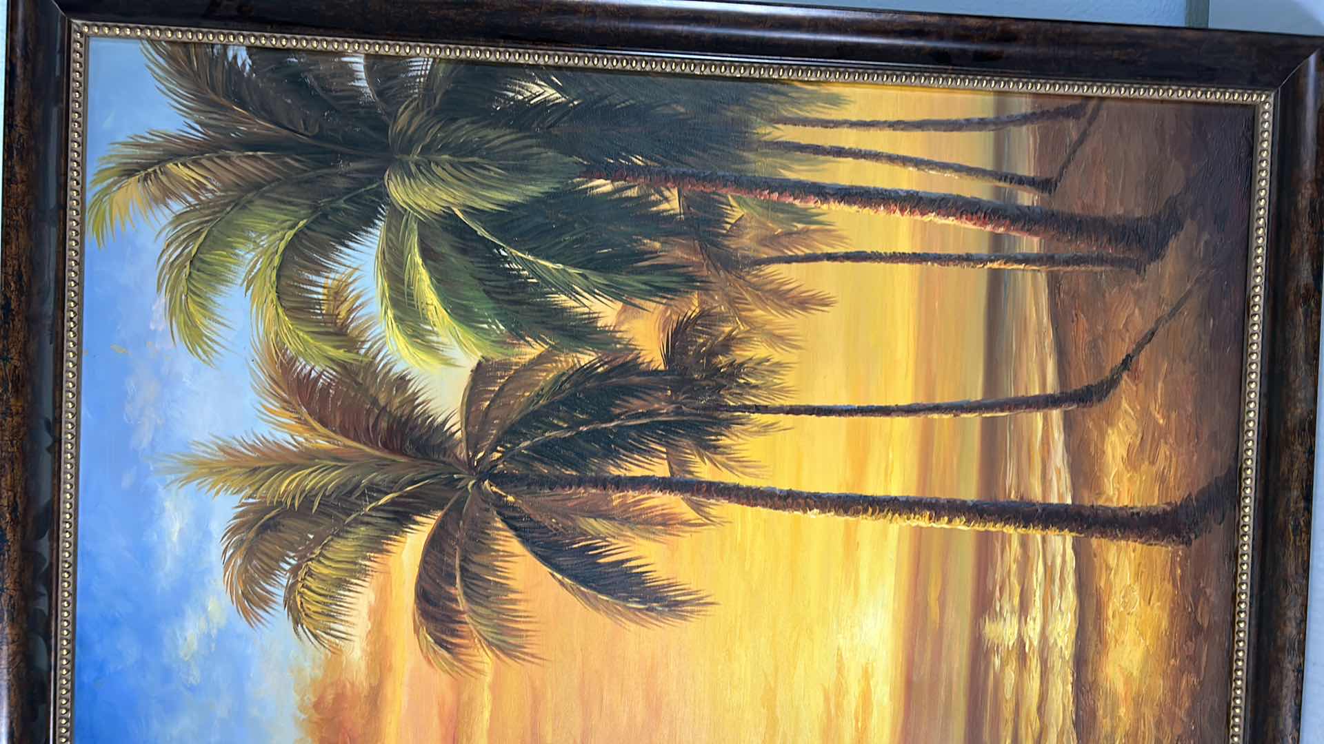 Photo 2 of OIL ON CANVAS, PALM TREES, FRAMED ARTWORK