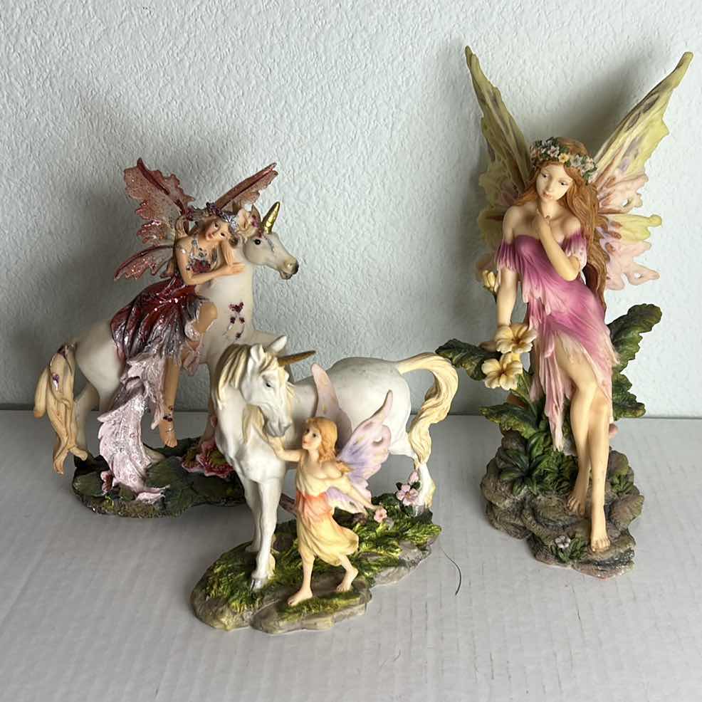 Photo 7 of 3 FAIRY FIGURINES TALLEST H10”