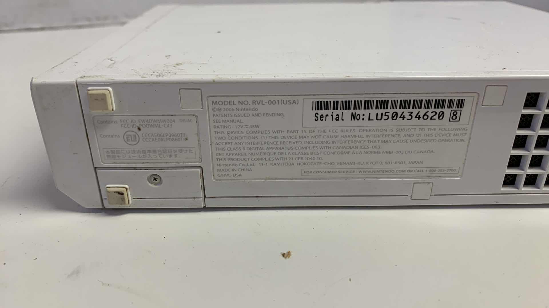 Photo 3 of NINTENDO WII WITH NO POWER CORD